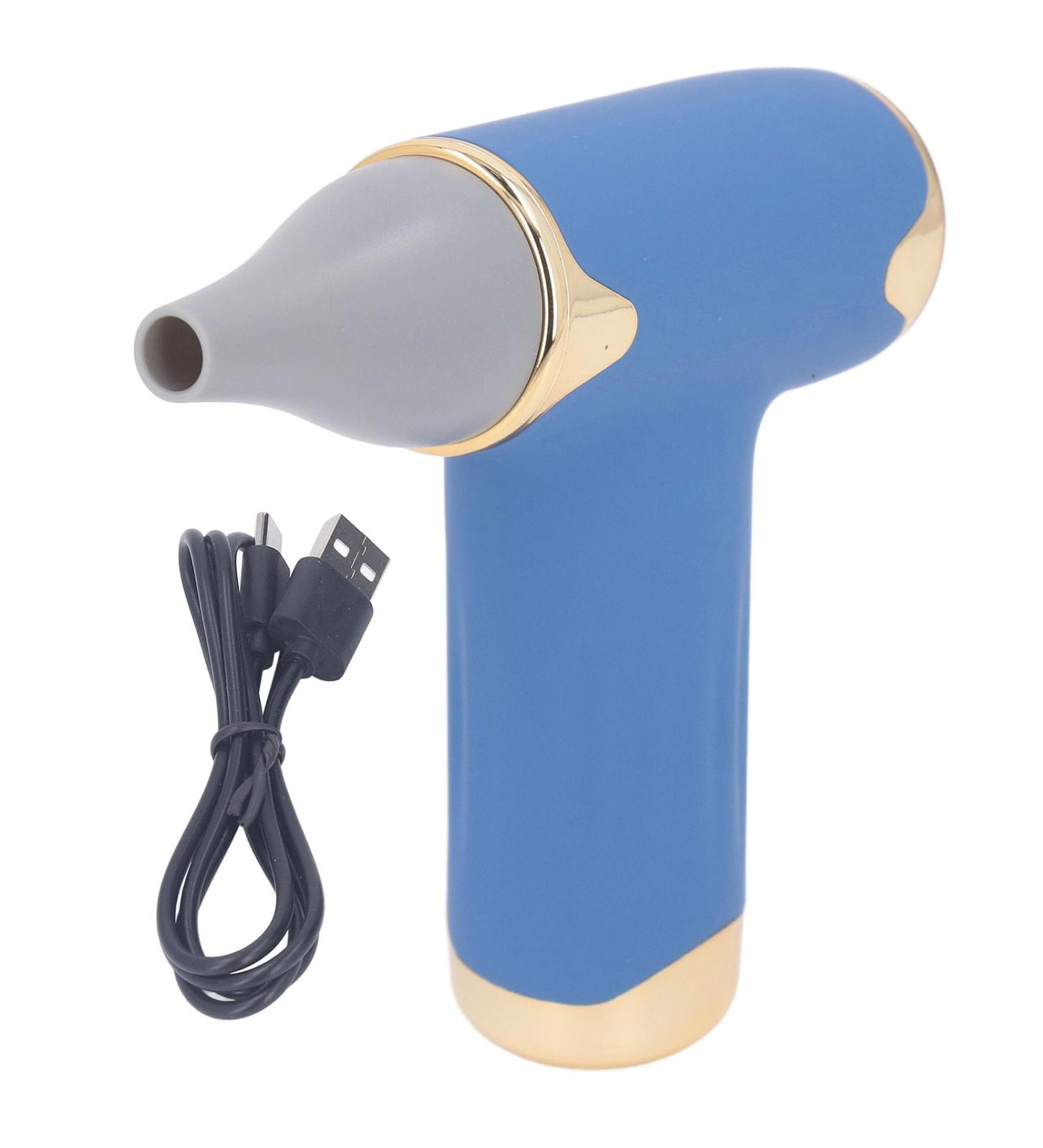 Alomejor Mini Fan - Portable Bladeless Hair Dryer for Pets | 4 Wind Levels 1100mAh Battery | Ideal for Cats & Dogs (Blue - Buy Online on SooperMarket.com