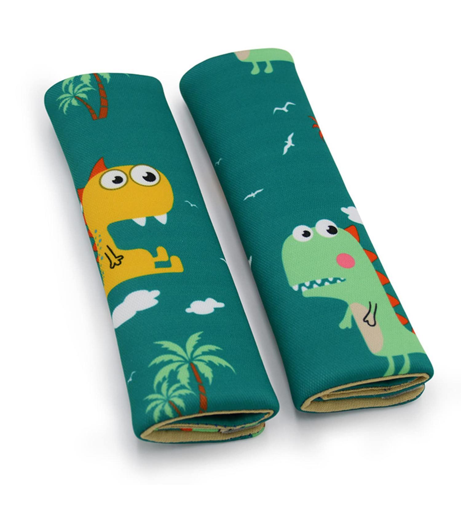 Cute Dinosaur Seat Belt Pads - 2 Pcs Soft Safety Covers for Kids and Adults - Buy Online on SooperMarket.com