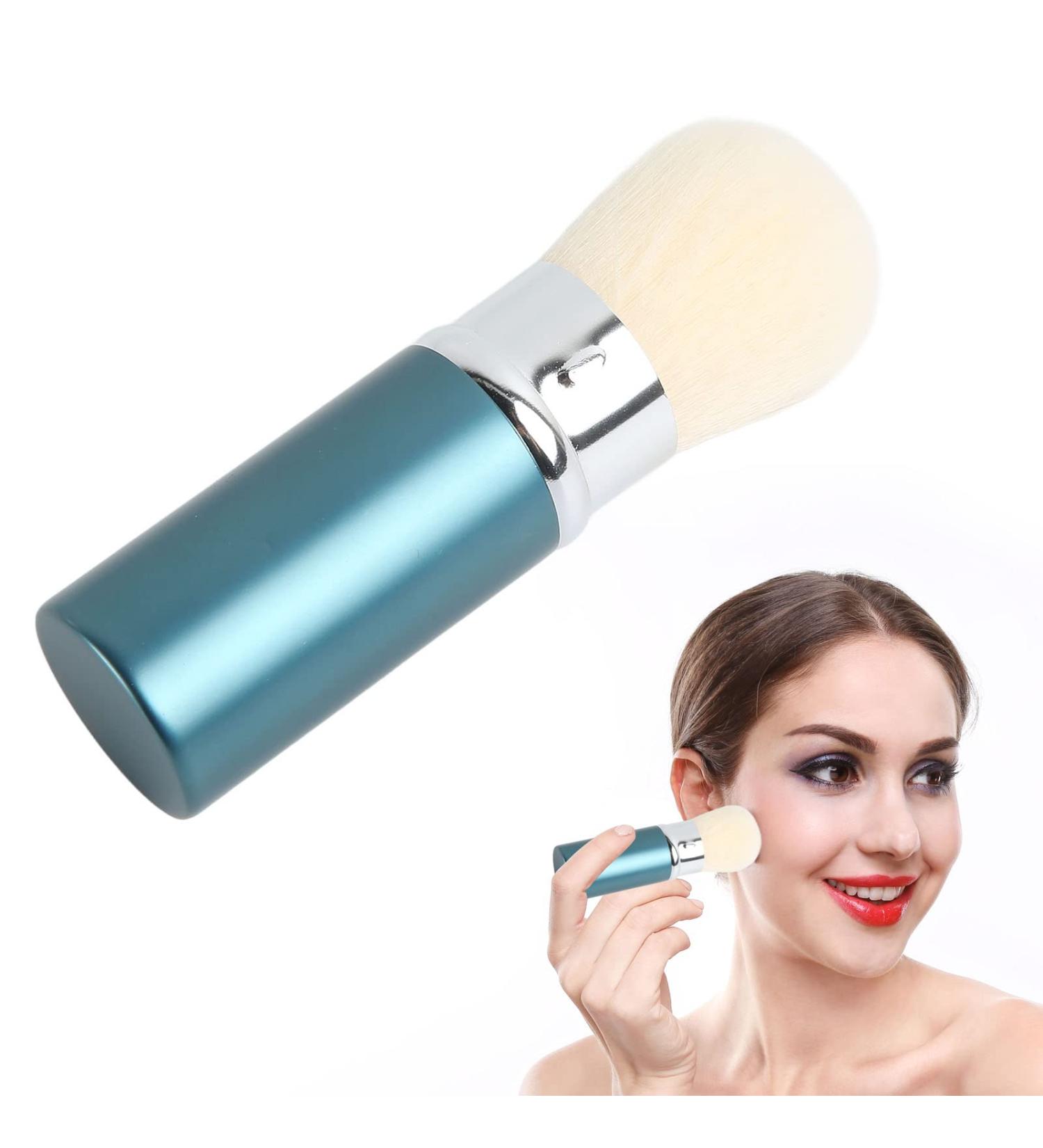 Blue Stretchable Makeup Brush with Cover | Soft & Skin-Friendly Cosmetic Brush for Powder Blush Foundation & Eyeshadow - Portable & Multipurpose Beauty Tool - Buy Online on SooperMarket.com