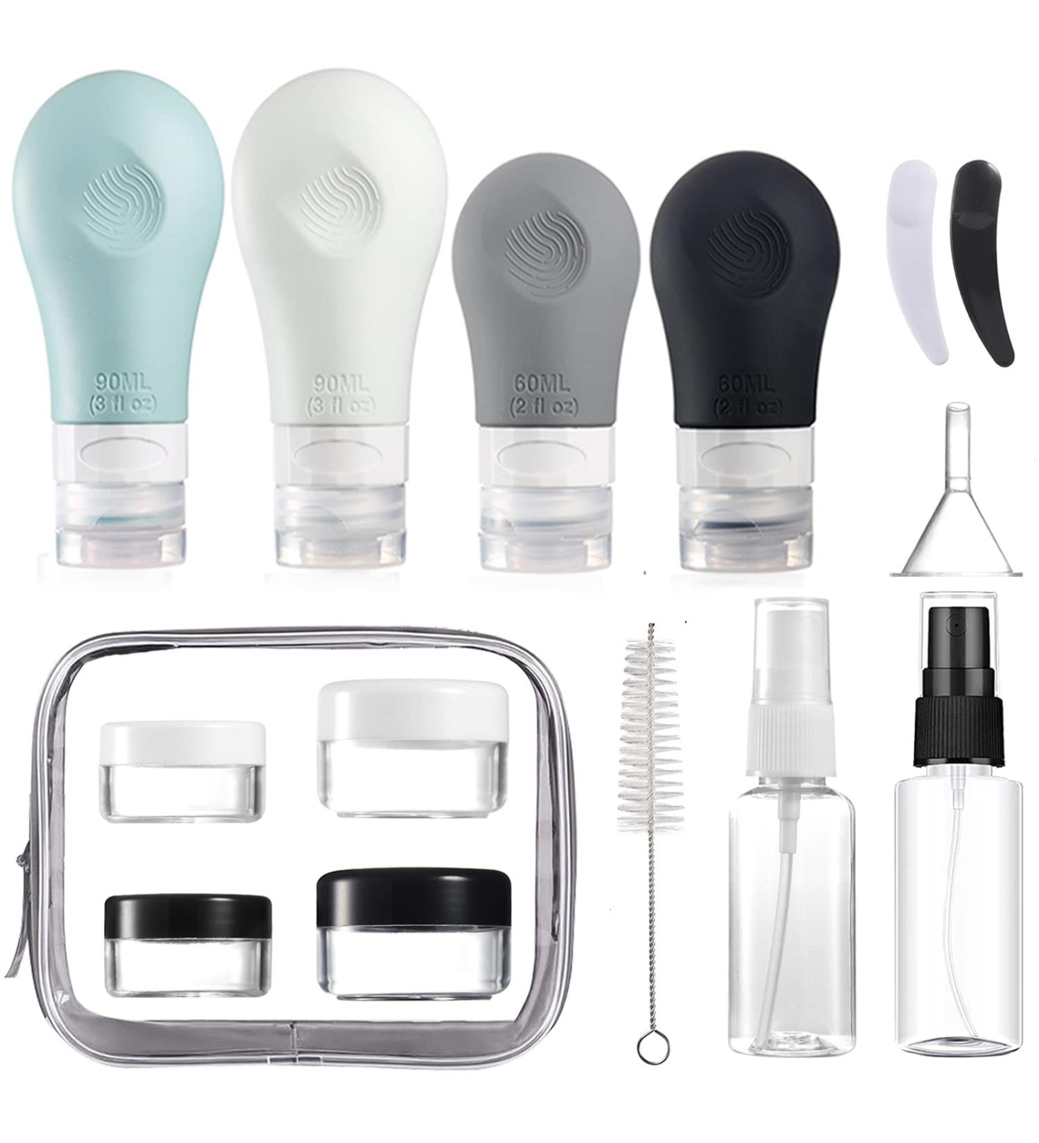 Gemice TSA Approved Travel Bottles - Leak Proof Silicone Squeezable Containers Set (16 Pack) - Grey - Buy Online on SooperMarket.com