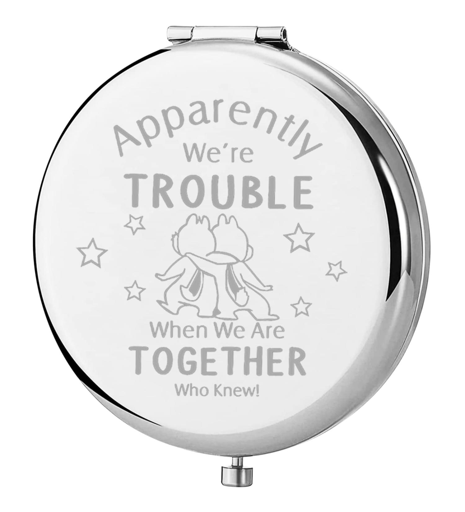 ENSIANTH Cartoon Chip Dale Squirrel Compact Makeup Mirror - Girls Getaway Gift - Chip Dale Lover Gift - Cute Cartoon Character Mirror - Buy Online on SooperMarket.com