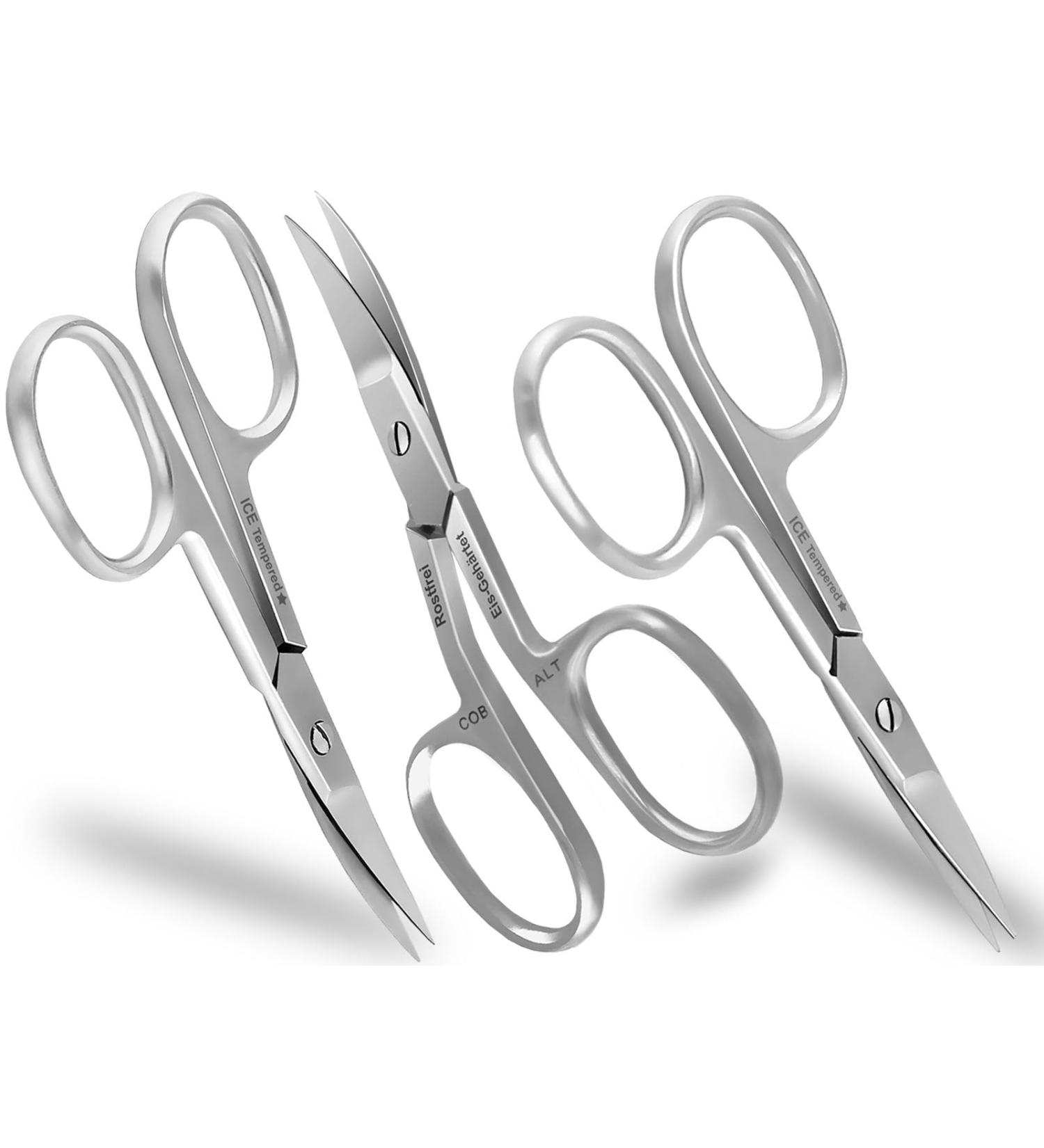 3-Piece Nail Scissors Set - Straight & Curved Finger & Toenail Scissors for Precision Care | International Shipping Available - Buy Online on SooperMarket.com