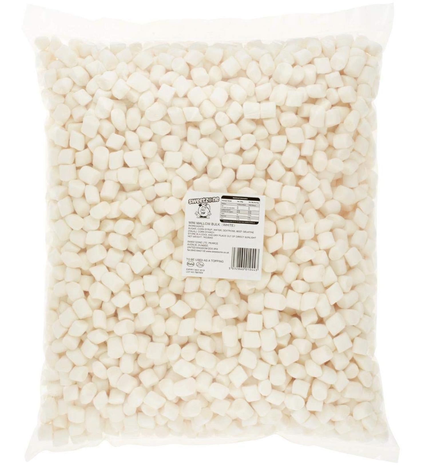 SWEETZONE 100% Halal Mini White Marshmallows - 1kg | Perfect for Wedding Favors & Party Treats - Buy Online on SooperMarket.com