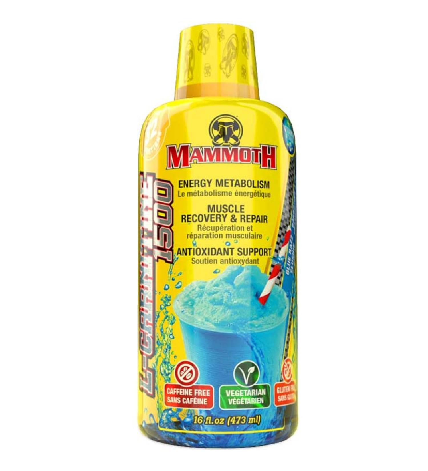 Mammoth L-Carnitine 1500 Vegetarian Caffeine Free Gluten Free (Blue Razz Slushie) - Buy Online on SooperMarket.com