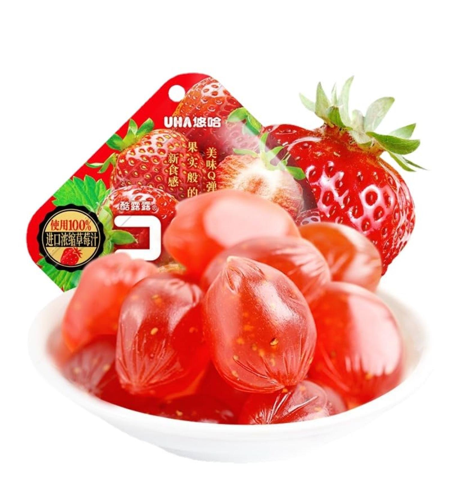 Grape Soft Candy Assorted Candy Chewing Candy Chinese Candy 52g/bag Fruit Juice Toffee Gummies Peach Soft Candy Flavored Fruits Hand Torn Candies wedding Candy Juice Candy (strawberry 10bags) strawberry 10bags - Buy Online on SooperMarket.com