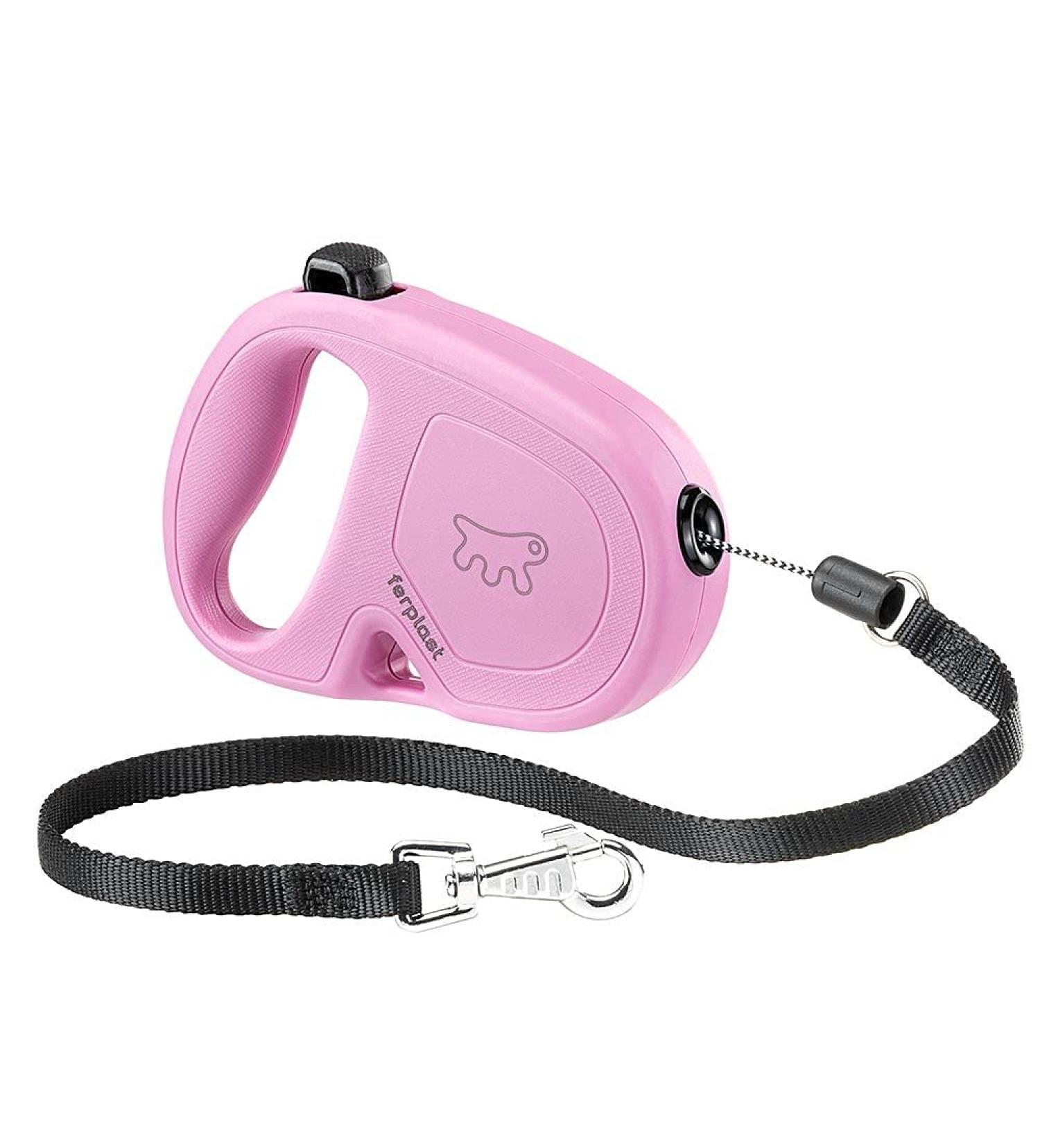 Ferplast Flippy One Dog Leash - Roller Leash for Small Dogs Up to 12 kg 4.5 m Cord One-Button Lock Purple & Pink | International Shipping - Buy Online on SooperMarket.com