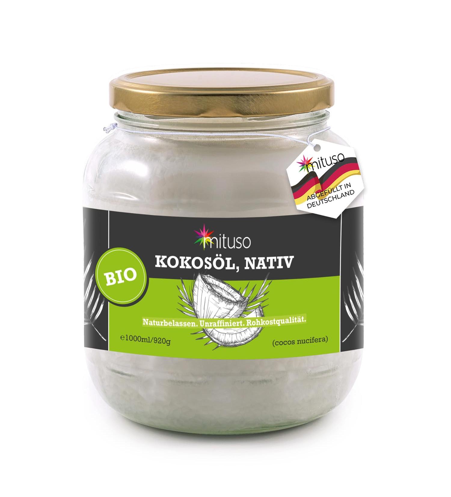 Buy Mituso Organic Virgin Coconut Oil 1000ml in Glass - Premium Quality International Shipping - Buy Online on SooperMarket.com