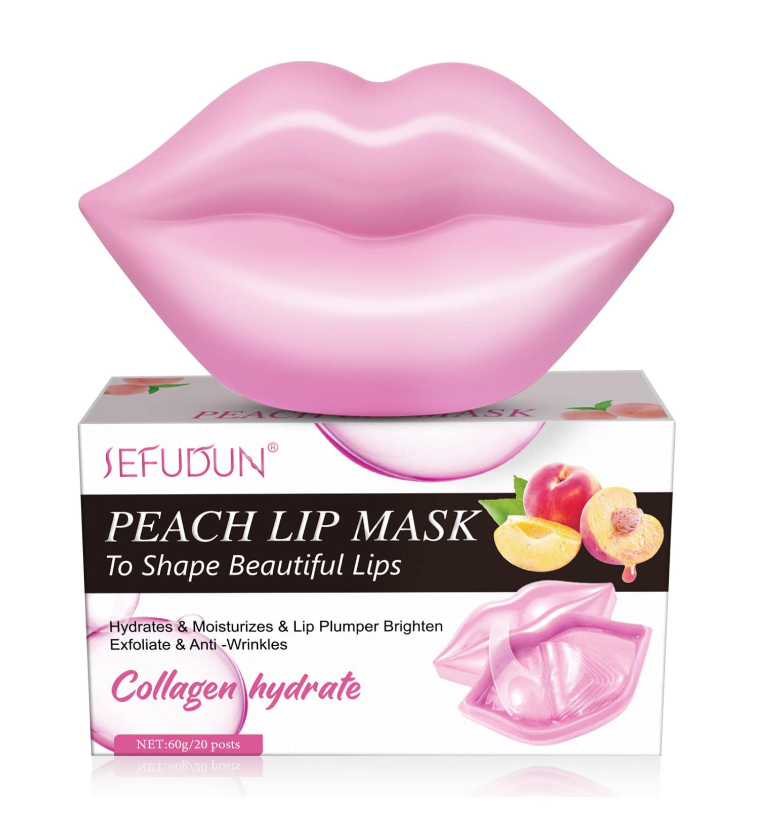 20Pcs Peach Lip Mask - Hydrating Anti-Wrinkle & Anti-Aging Lip Sleep Mask for Moisturizing Dry Lips - Buy Online on SooperMarket.com