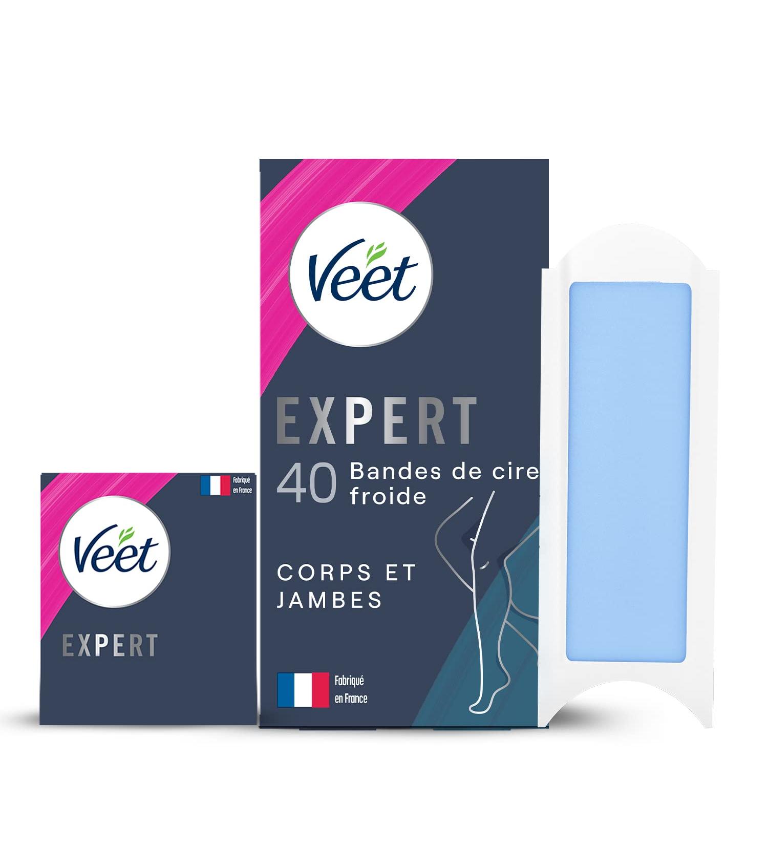 Veet Expert Wax Strips for Body & Legs - Sensitive Skin | Long-Lasting Hair Removal | 40 Pieces Pack - Buy Online on SooperMarket.com