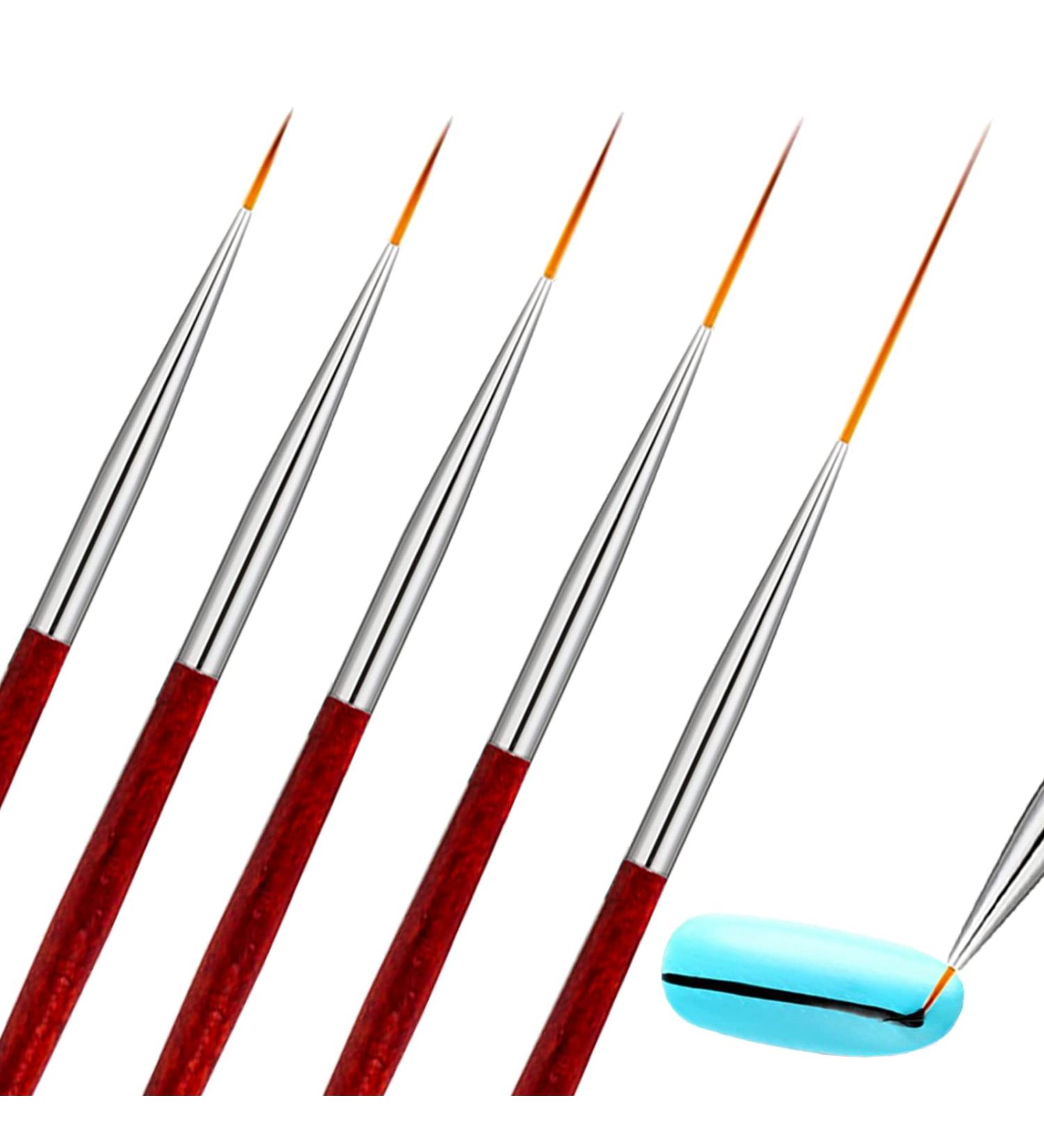 5 Pack Nail Art Eyeliner Brush Set for Precision Lines and Detailing - Buy Online on SooperMarket.com