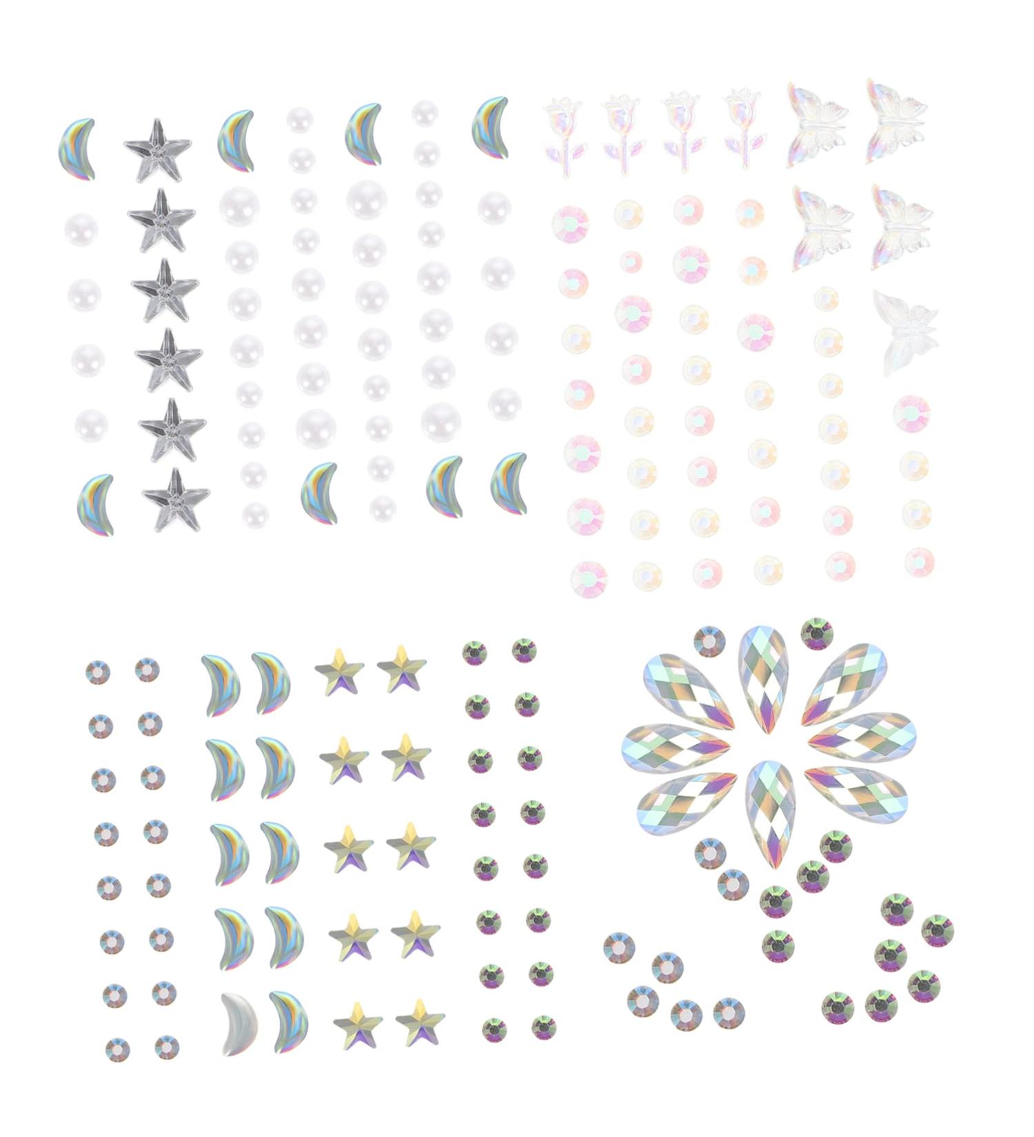 Gogogmee 4 Sheets Face Stickers Manicure Stickers Face Jewelry Gems for Hair Stickers for Nails Flat Back Embellishments Makeup Rhinestones for Eyes Eye Rhinestones Makeup Nail Gems Resin - Buy Online on SooperMarket.com