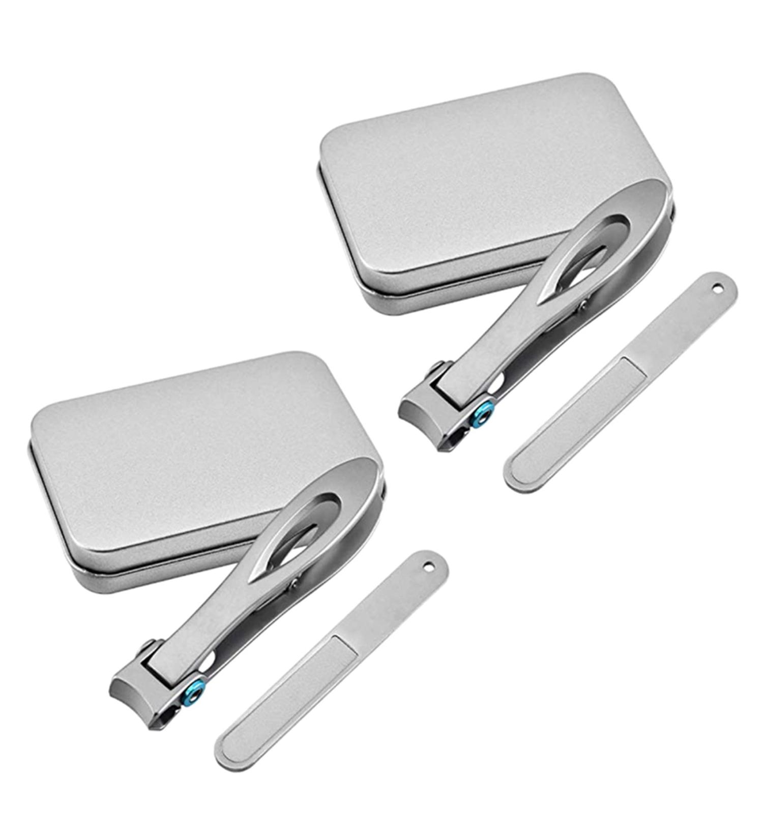 KVSERT 2X Nail Clipper Set Thick Toenail & Fingernail Cutter with Wide Opening Stainless Steel Kit for Men & Women Silver - Buy Online on SooperMarket.com