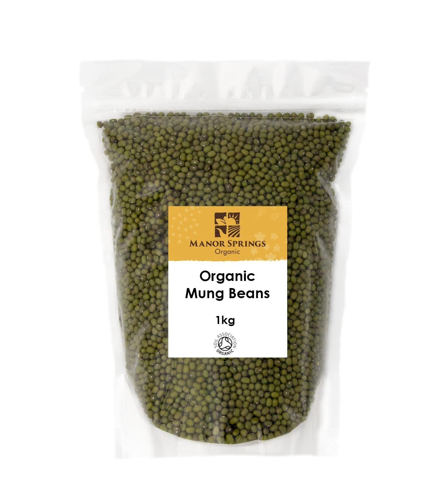 Manor Springs Organic Mung Beans 1kg - Premium Quality, Certified Organic - Buy Online on SooperMarket.com