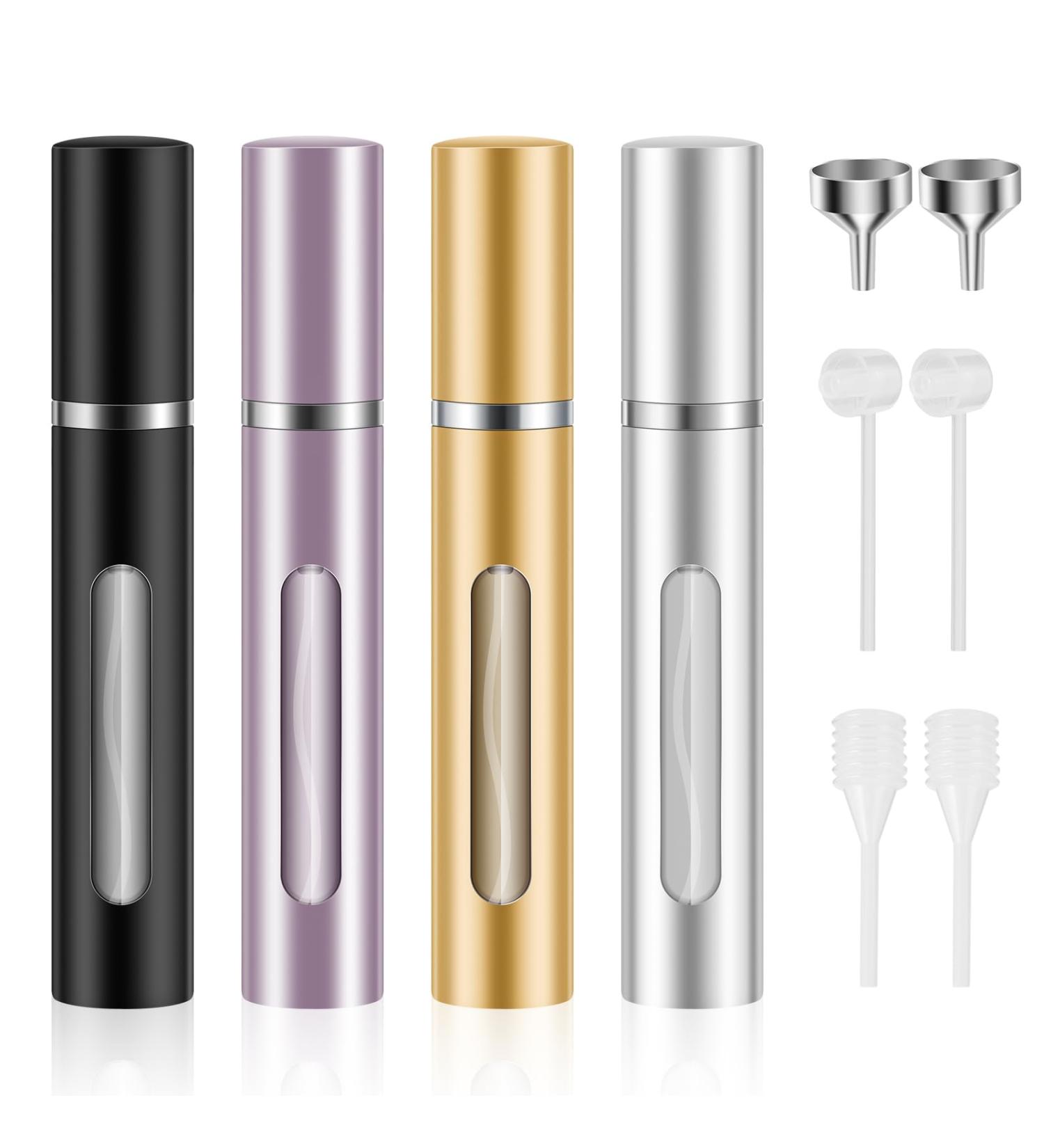 Saiveina 5ml Mini Perfume Atomizer Bottles - Refillable Travel Spray (4 Pack) | Ideal for Cologne & Fragrance - Buy Online on SooperMarket.com