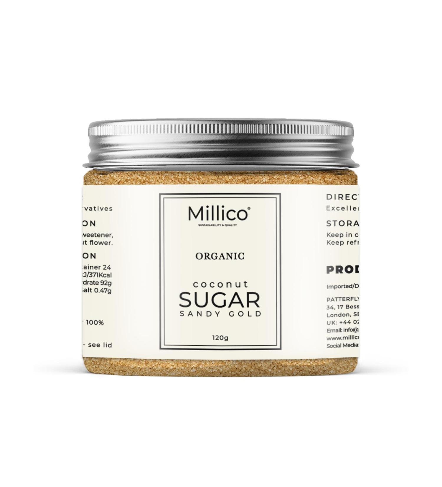 Millico Organic Coconut Sugar - Unrefined Sweetener for Thai Dishes, Baking, Coffee & Tea - Buy Online on SooperMarket.com