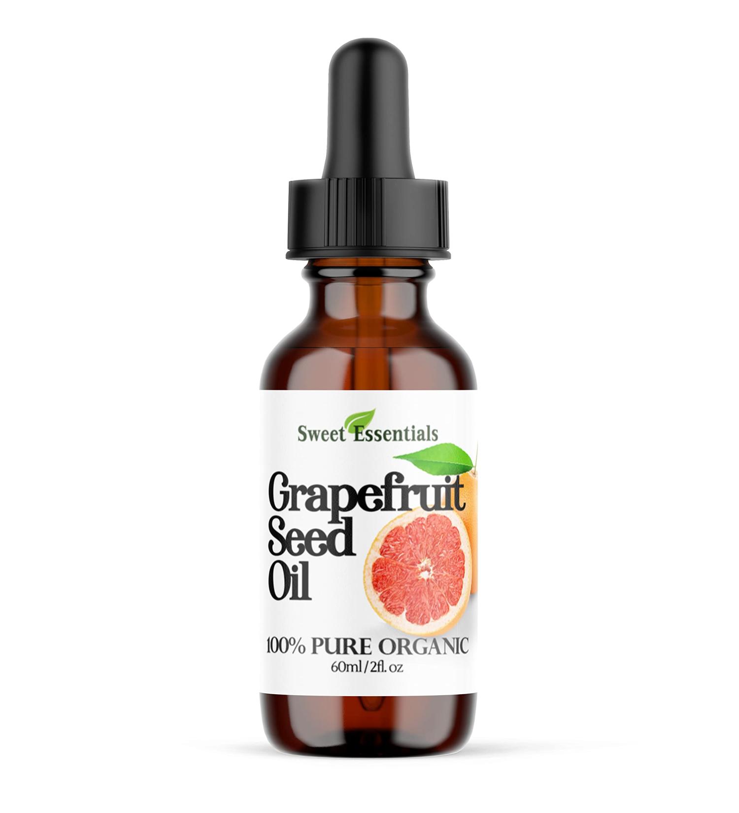 Sweet Essentials Organic Grapefruit Seed Oil - 100% Pure Cold Pressed Carrier Oil 2oz Glass Bottle Imported from Italy - Buy Online on SooperMarket.com