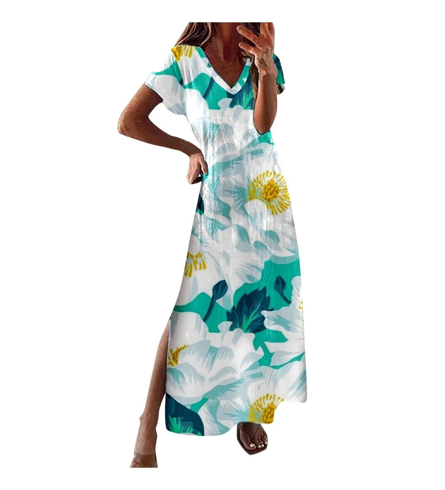 Rytejfes Women's Colorful Long Sleeve Beach Dress - XXL Sexy Summer Maxi & Midi Boho Blouse for Big Sizes - Buy Online on SooperMarket.com