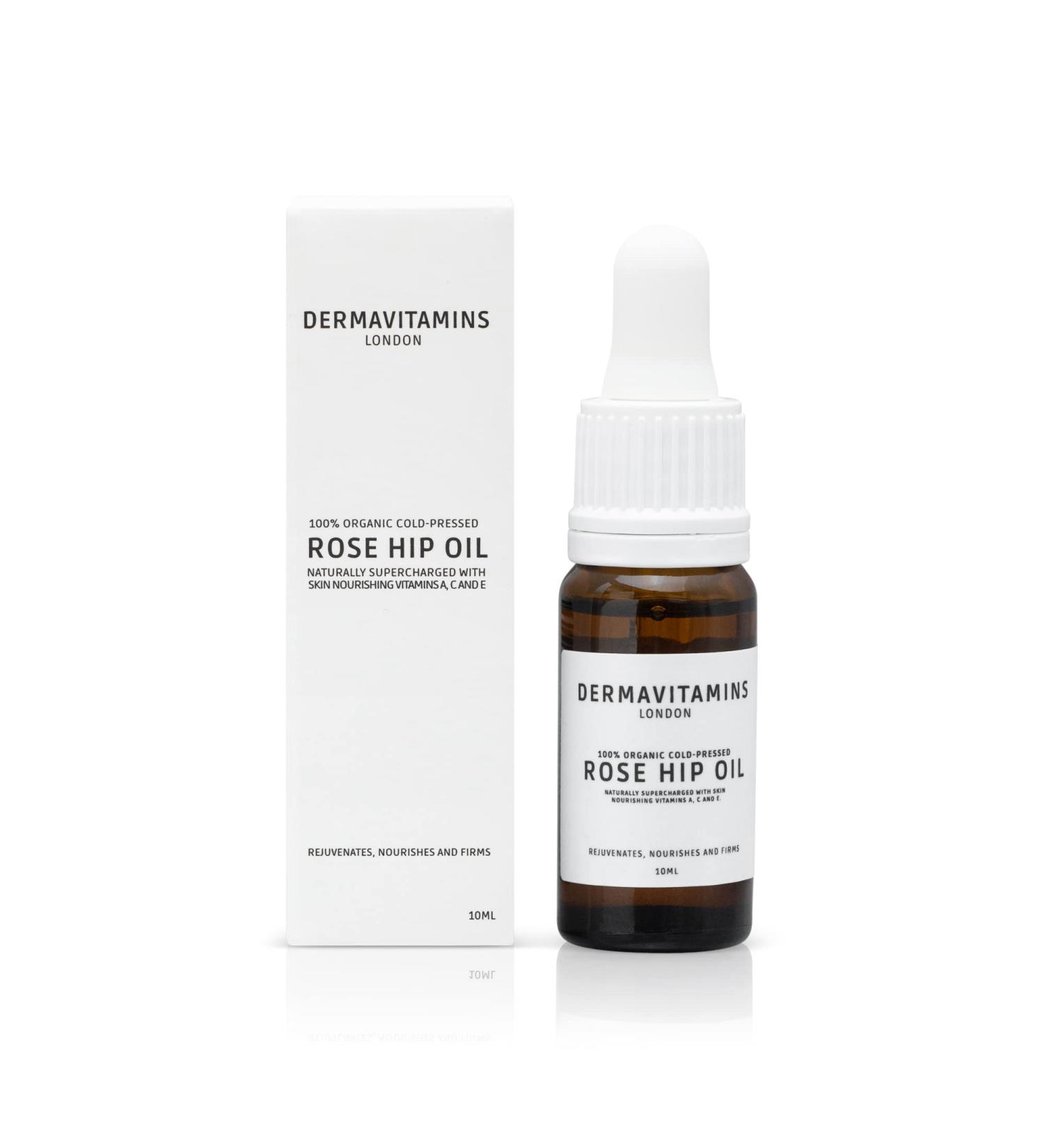 DermaVitamins 100% Organic Cold-Pressed Rose Hip Oil (10ml) - Pure and Natural Skincare Solution - Buy Online on SooperMarket.com
