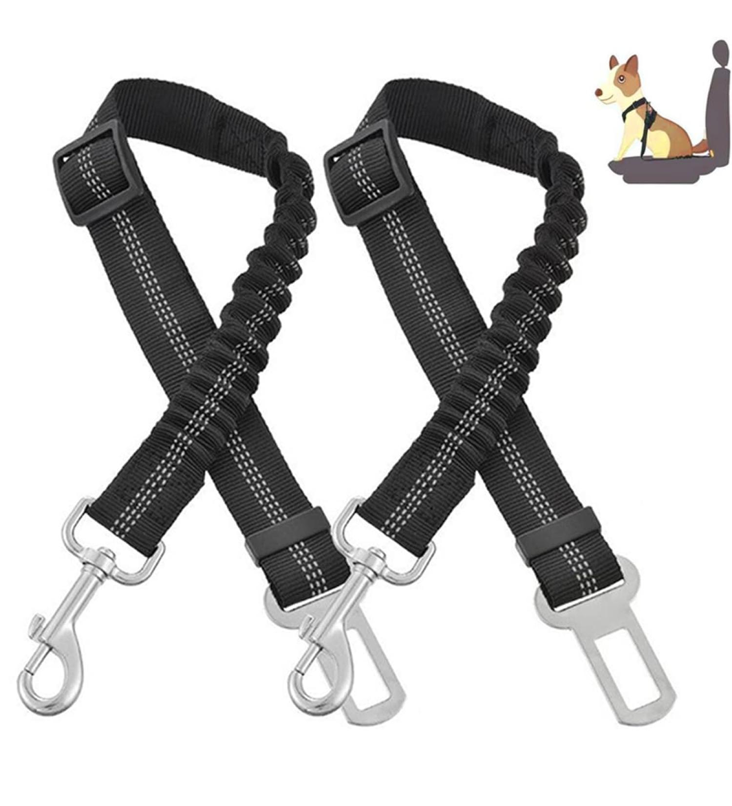 2-Piece Dog Car Belt & Harness Adapter - Padded Leash Included | Universal Fit for Dog Safety in Cars - Buy Online on SooperMarket.com