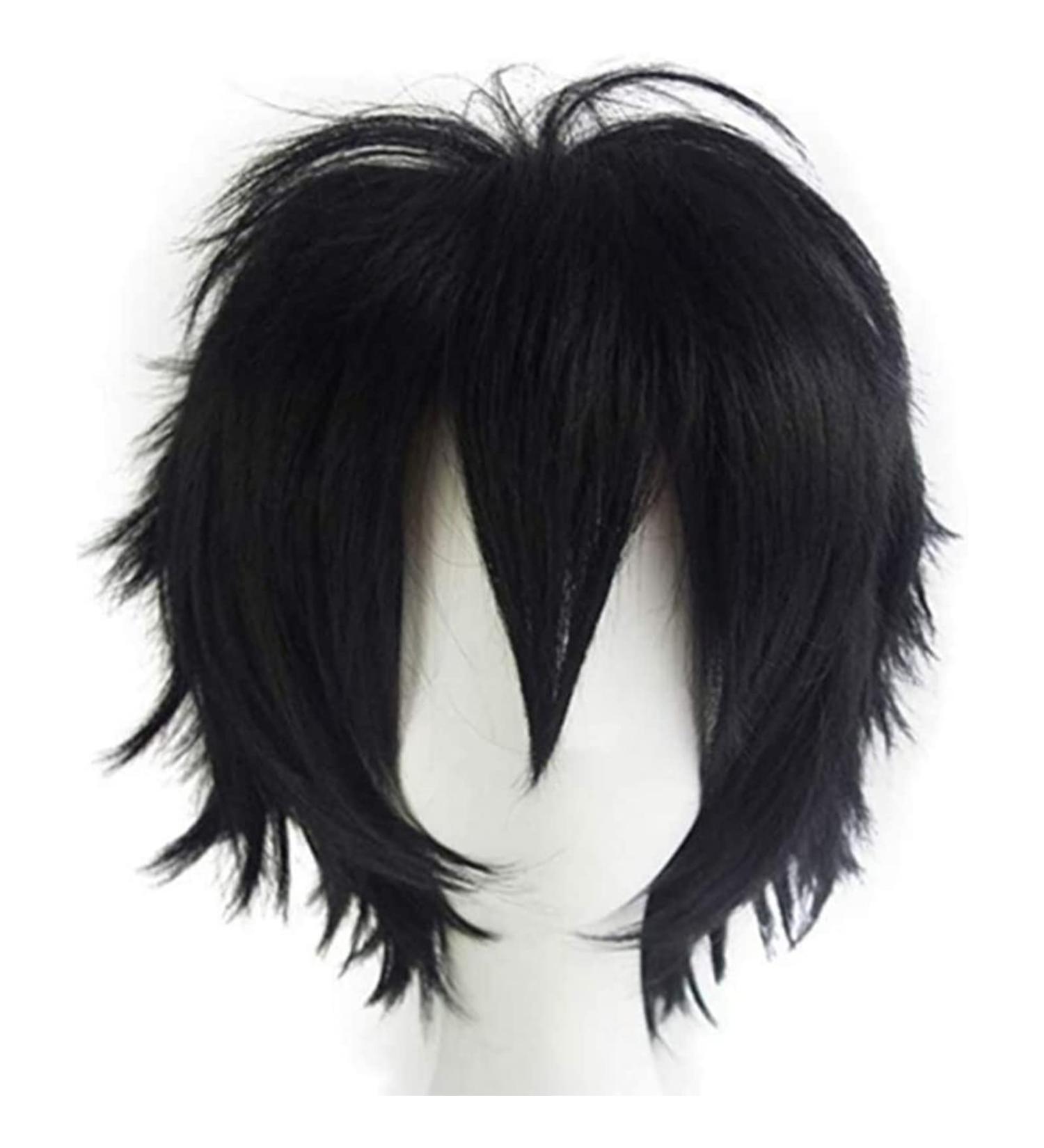 Gairyan Short Black Wig Cosplay Wig Unisex Anime Cosplay Wigs for Women/Men Straight Fluffy Wig Costume Theme Party Fancy Dress Wigs Halloween Wig Comic-Con Costumes Accessories - Buy Online on SooperMarket.com