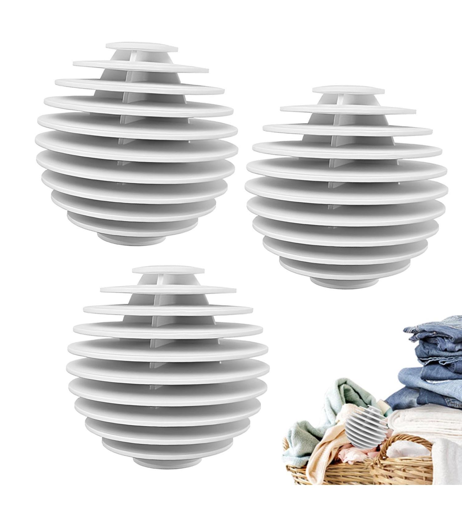 Kirdume Laundry Balls | Laundry Scrubbing Balls | Spherical Vane Lint Catcher Reusable Eco-friendly Laundry Scrubbing Balls Anti Static Ball For Reducing Drying Time And Wrinkles White - Buy Online on SooperMarket.com