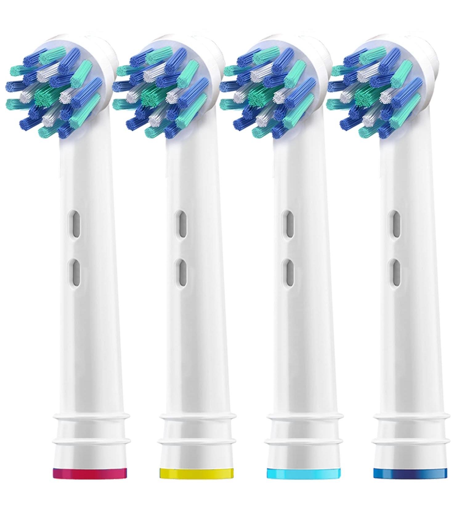 Alayna Replacement Brush Heads - Pack of 4 Cross Style Electric Toothbrush Heads Compatible with Oral B Braun Bases - Buy Online on SooperMarket.com