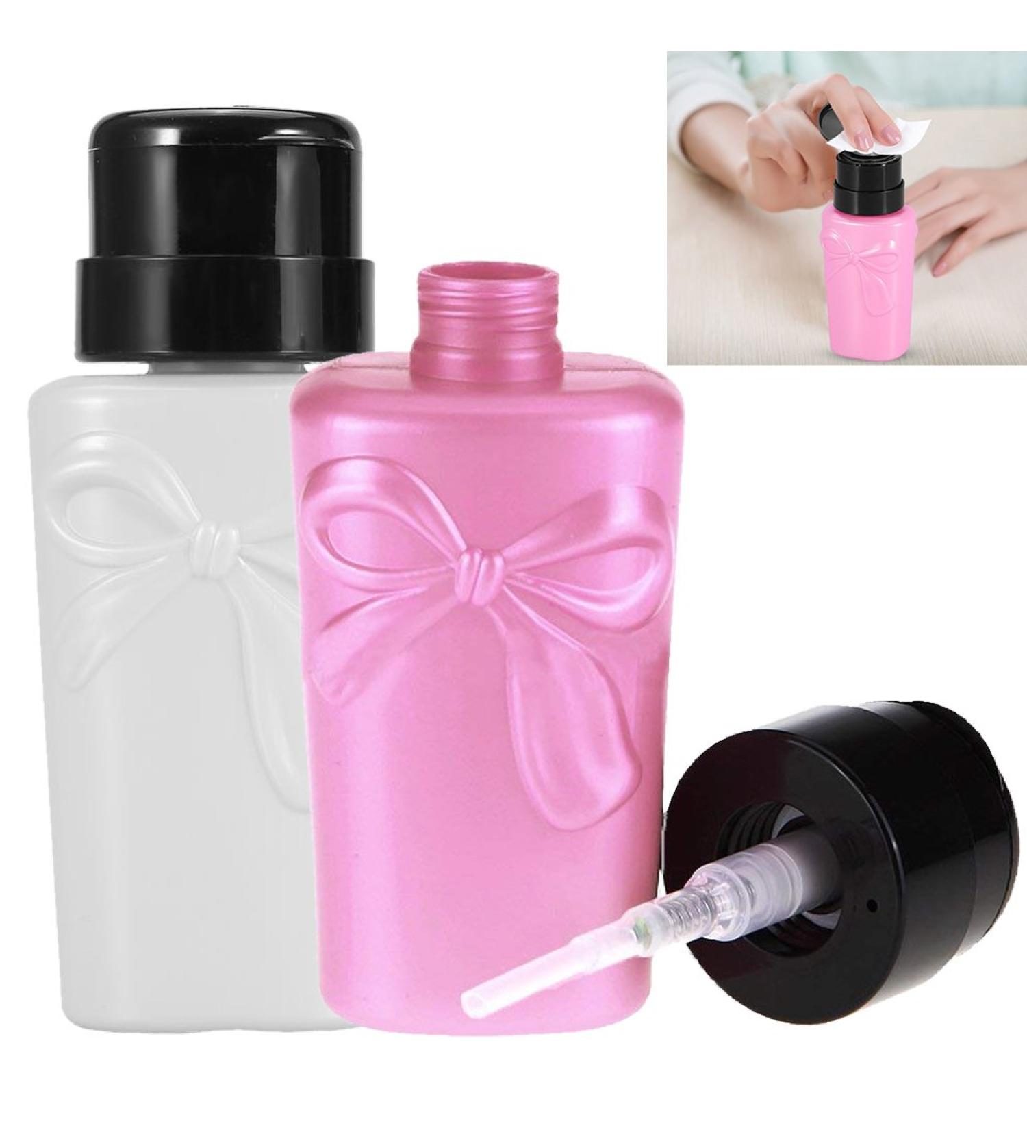 2PCs Nail Polish Remover Pump Dispenser - Portable Plastic Storage Bottle for Nail Art | Perfect Nail Tool - Buy Online on SooperMarket.com