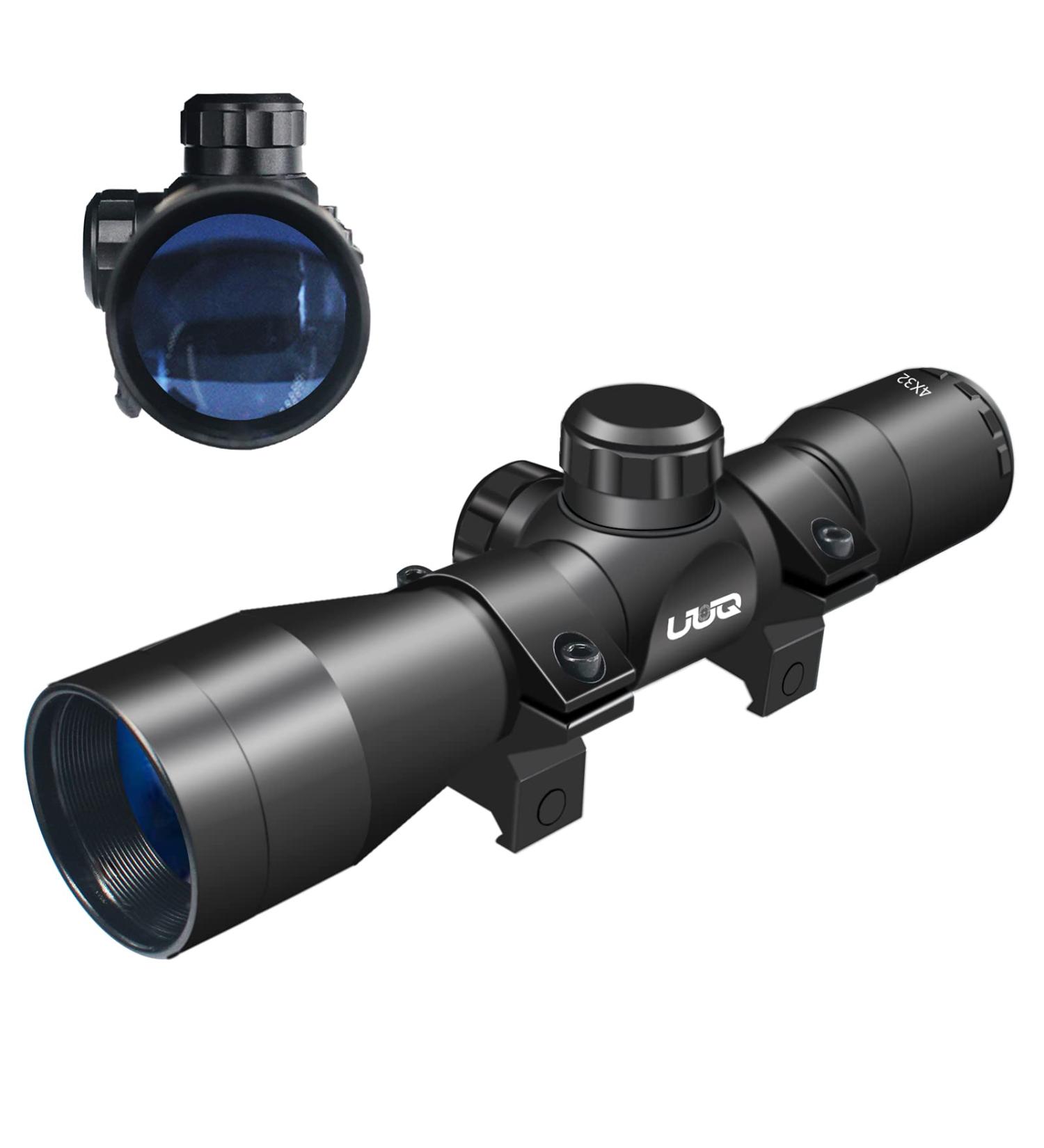 UUQ Tactical 4X32 Compact Scope with Rangefinder Reticle and Ring Mounts for .223 .308 Caliber Rifles - Buy Online on SooperMarket.com