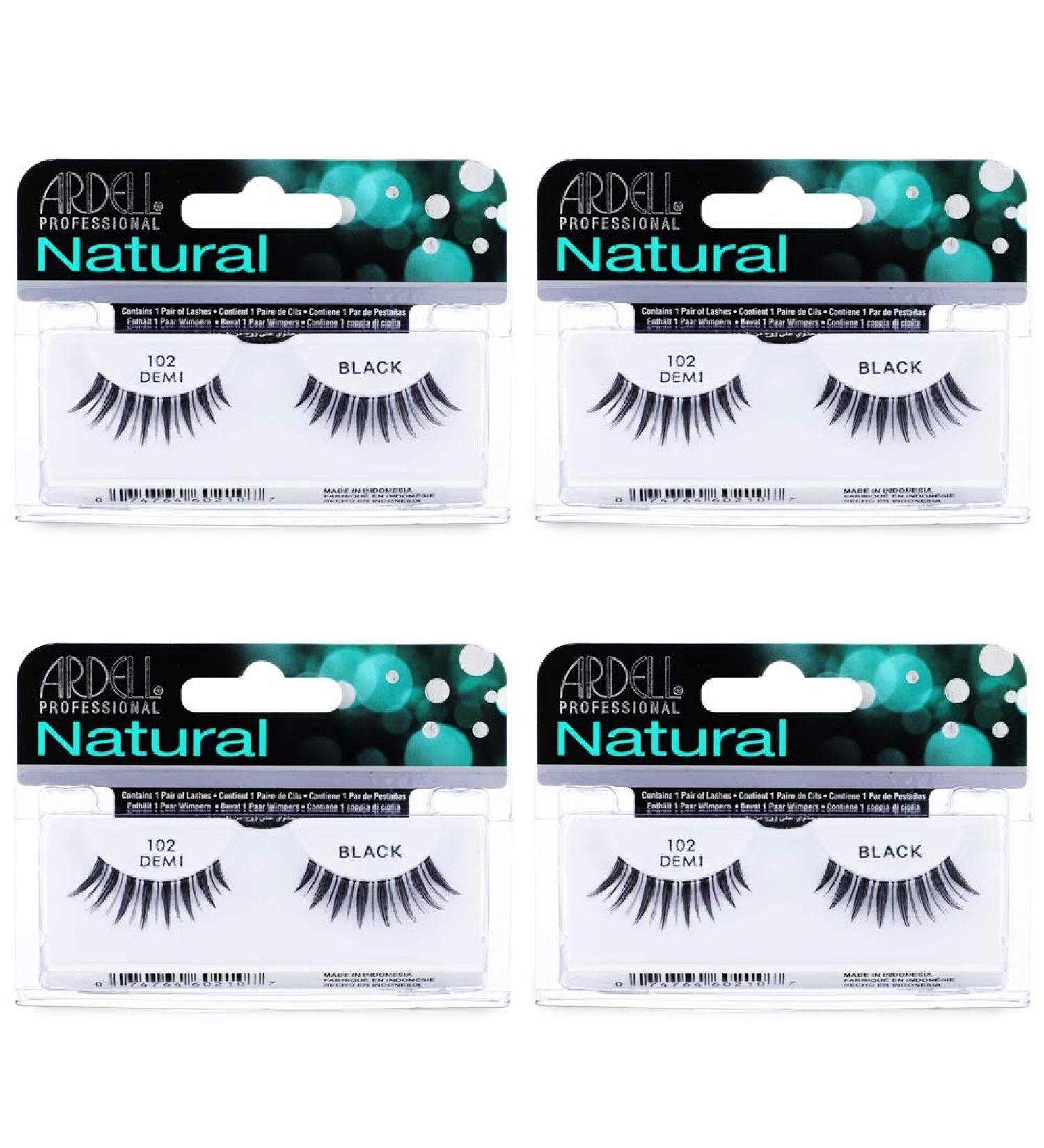 Ardell Natural Lashes False Eyelashes 102 Black Demi - 4 Pack - Buy Online on SooperMarket.com