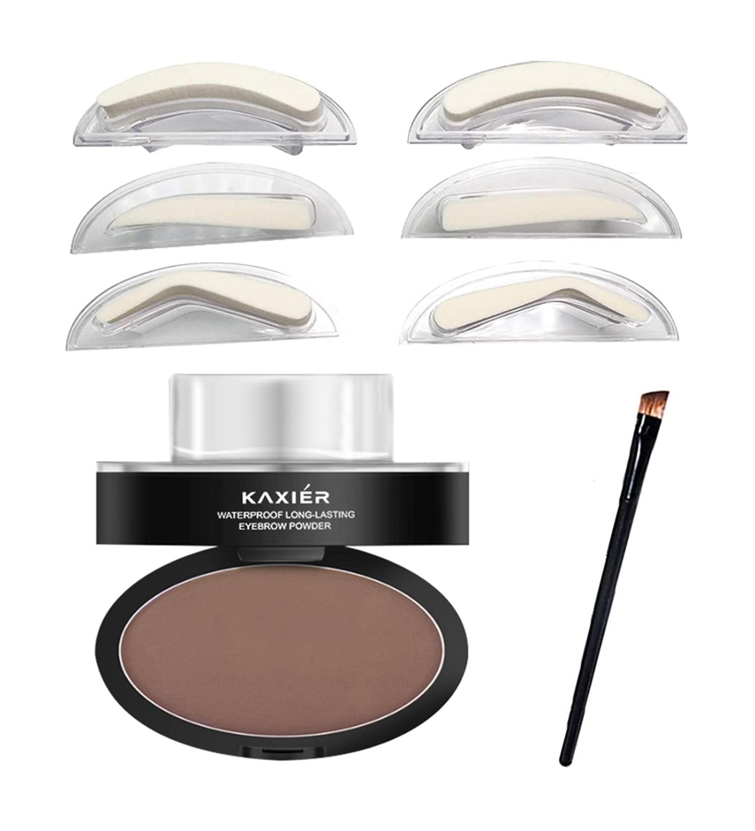 Waterproof Eyebrow Stamp Powder Seal Kit - Dark Brown, Light Brown, Gray - Buy Online on SooperMarket.com