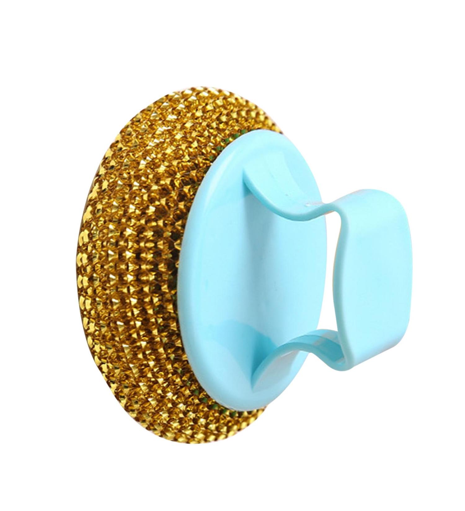 Pots Metal Sponges Easy to Use Durable Practical Stainless Steel Wire Ball with Handle for Kitchen (Gold) - Buy Online on SooperMarket.com
