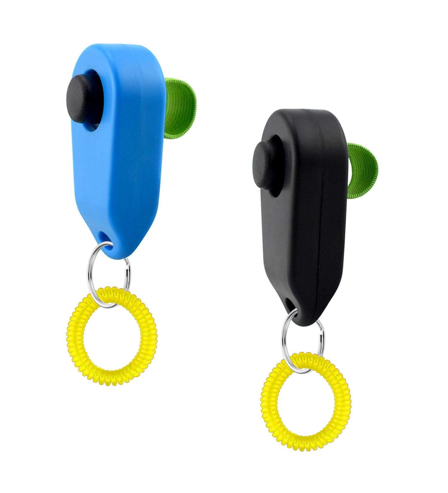 Dog Training Clickers Finger Loop 2 PCS Reinforces Positive Behaviour Train Clicker Aid Tool Professional Effective Trainer Tools Comfortable Grip Suitable for Dogs Puppies Cats Pets Black and Blue - Buy Online on SooperMarket.com