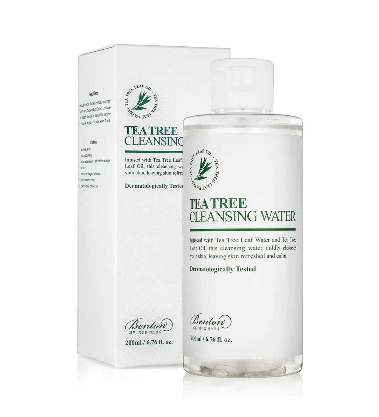 Benton Tea Tree Cleansing Water 200ml - Natural Acne Solution & Refreshing Cleanser - Buy Online on SooperMarket.com