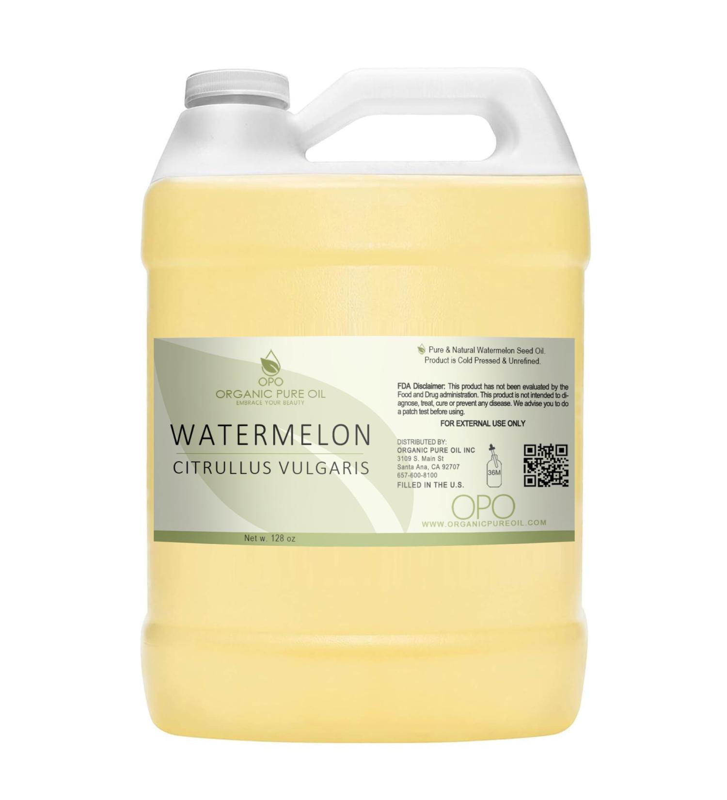 Watermelon Seed Oil - 100% Pure Cold Pressed | 1 Gallon Bulk Carrier Oil for Hair Skin Nails & Body - Natural Non-GMO Organic - Buy Online on SooperMarket.com