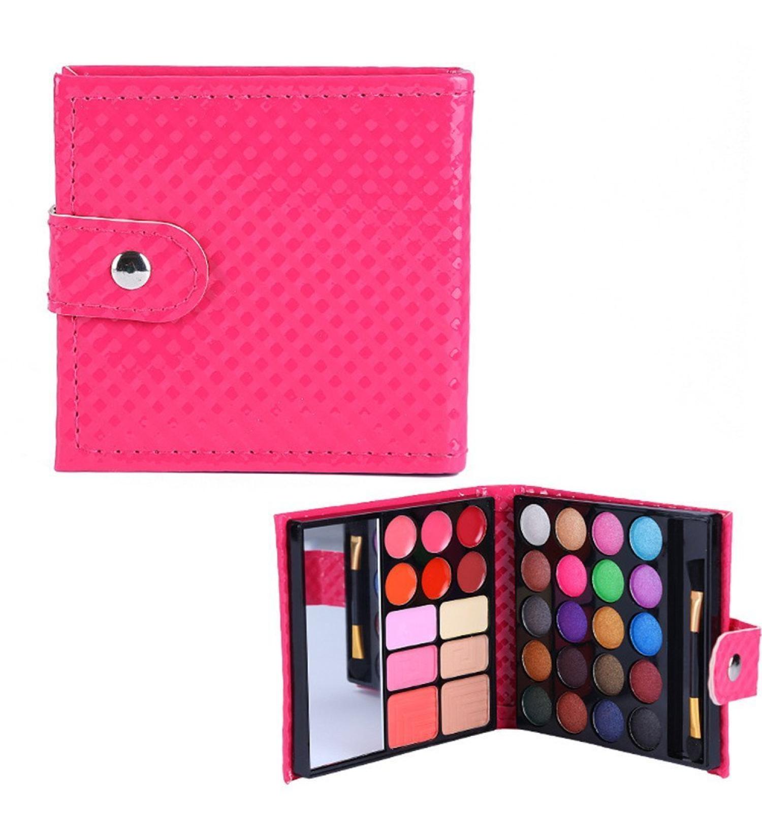 FantasyDay Pro 32-Color All-In-One Makeup Palette with Lipgloss, Blush, Face Powder, and Brush in Red Bag - Buy Online on SooperMarket.com