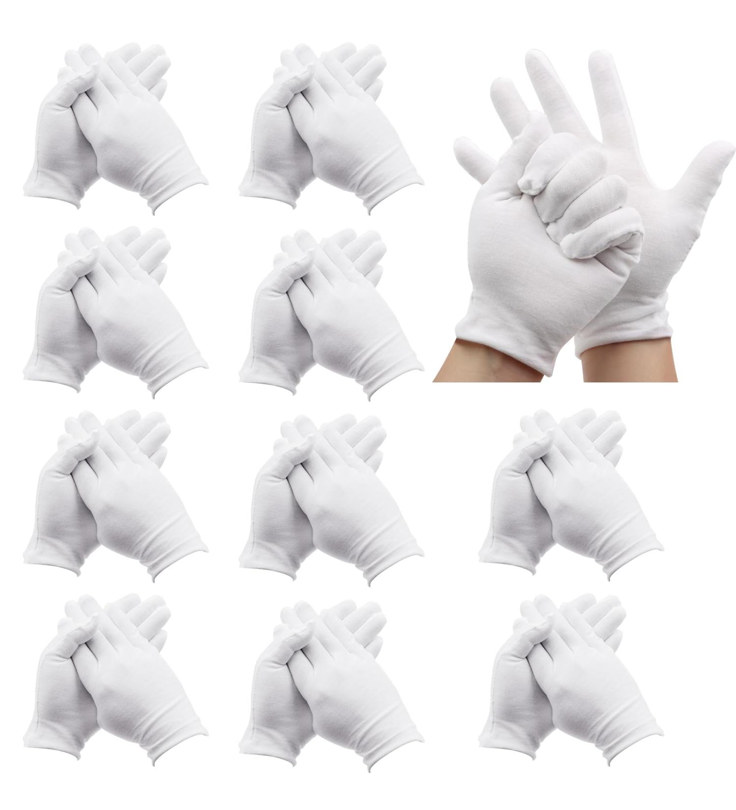 Zykort Reusable Cotton Gloves - 11 Pairs White Moisturizing Gloves for Dry Hands Eczema & Jewelry Inspection - Buy Online on SooperMarket.com