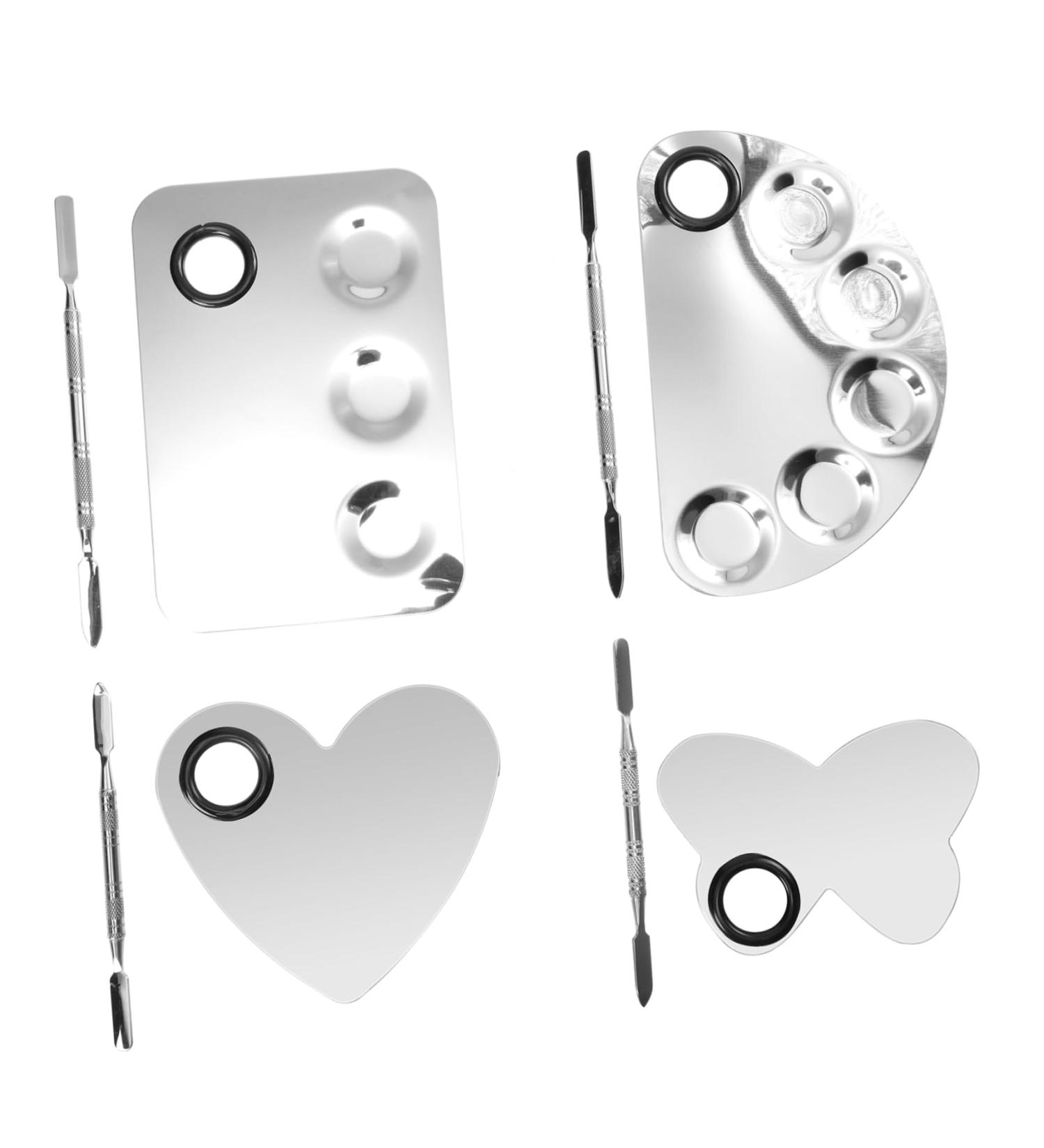 NOLITOY 4 Sets Palette Set | Makeup Mixing Tray & Spatulas | Gel Nail Kit & Manicure Tool | Stainless Steel Makeup Pallet for Professionals | Shop Internationally - Buy Online on SooperMarket.com