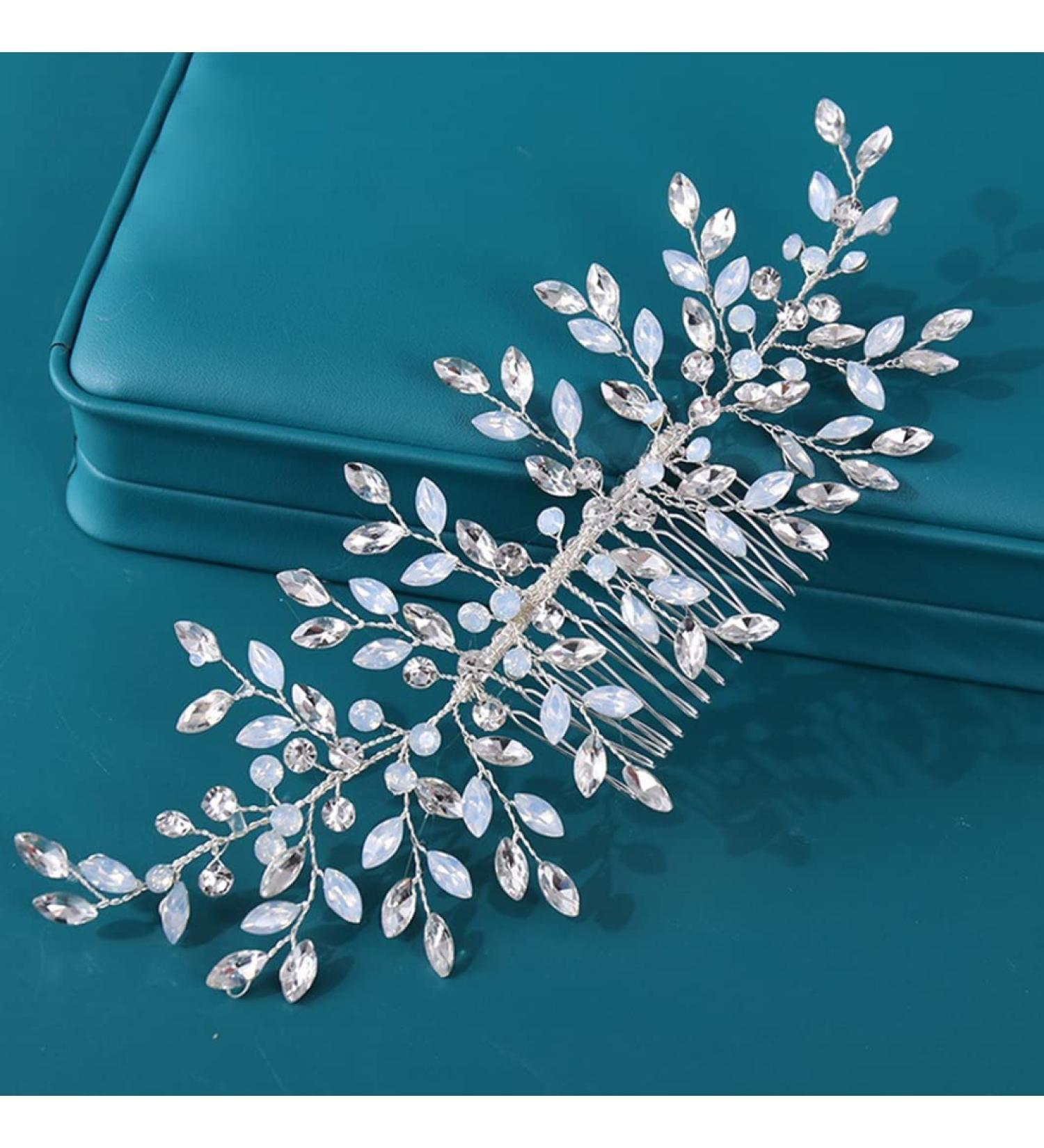 Bride Wedding Hair Comb Hair Accessories with Crystal Bridal Side Combs Headpiece for Women and Girls Bridal Headpiece - Buy Online on SooperMarket.com