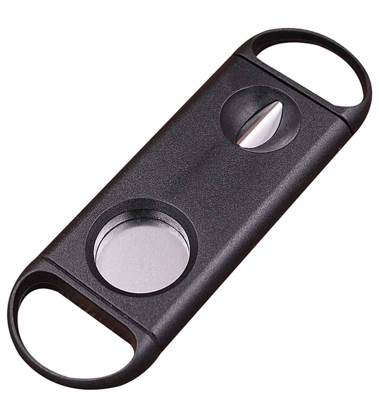 amropi Cigar Cutter Guillotine V Cut 2 in 1 Black Plastic Cigar Clippers in Gift Pouch 1 Pack (Black x 1) - Buy Online on SooperMarket.com