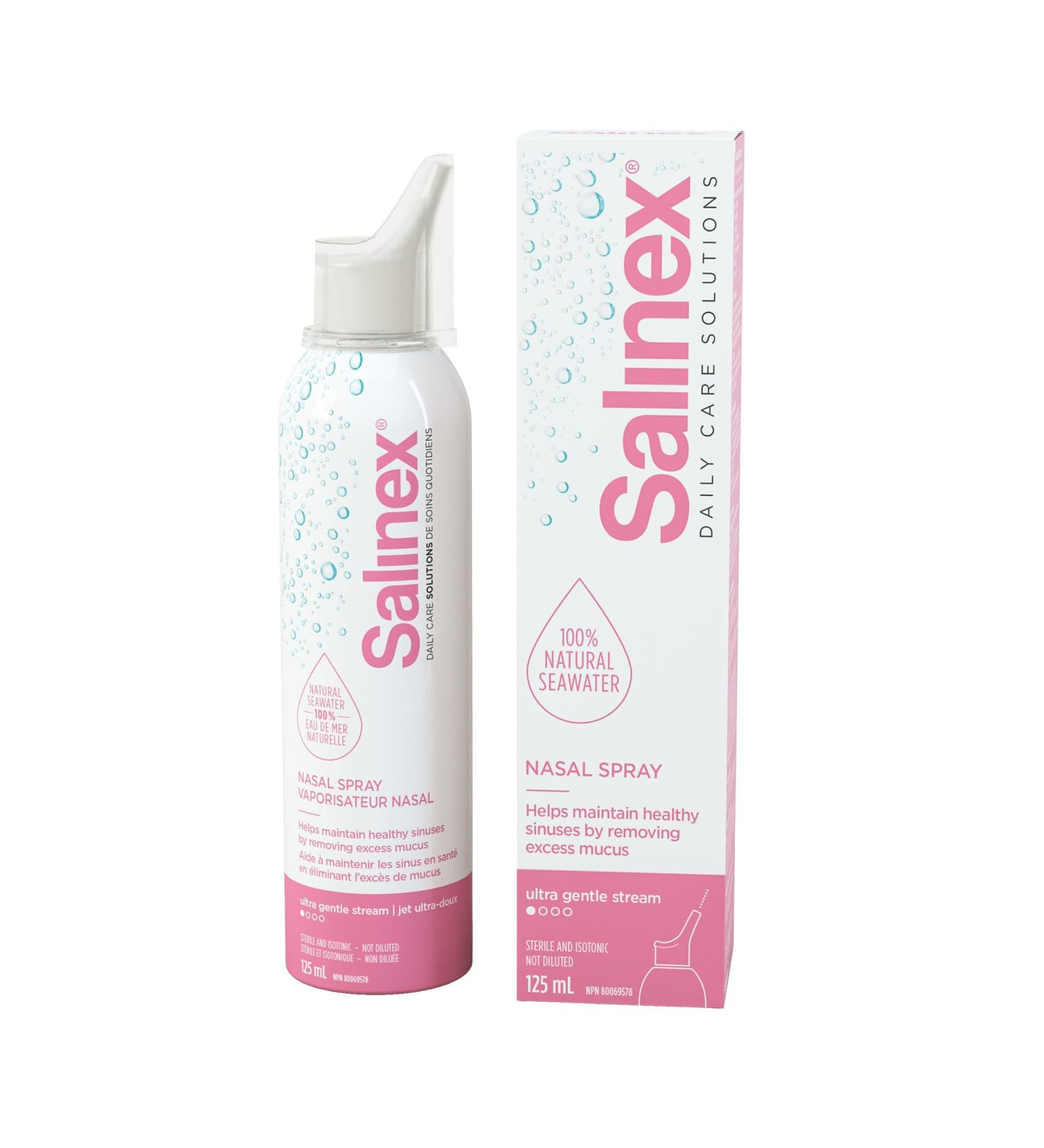 Salinex 100% Natural Seawater Nasal Spray | Ultra Gentle Stream | 125 ml Pink - Buy Online on SooperMarket.com