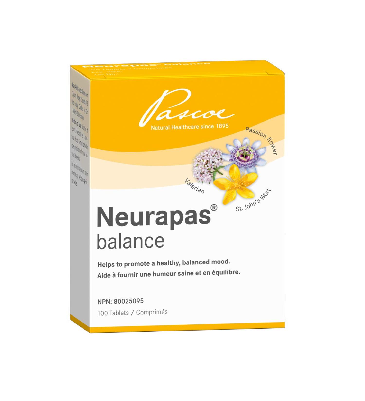 Pascoe - Neurapas Balance Helps to Promote a Healthy Balanced Mood Made With a Triple Herbal Combination of St John s Wort Valerian and Passionflower to Boost Your Mood Herbal alternative to Habit Forming Pharmaceuticals 100 Tablets 100 Count (Pack of 1) - Buy Online on SooperMarket.com