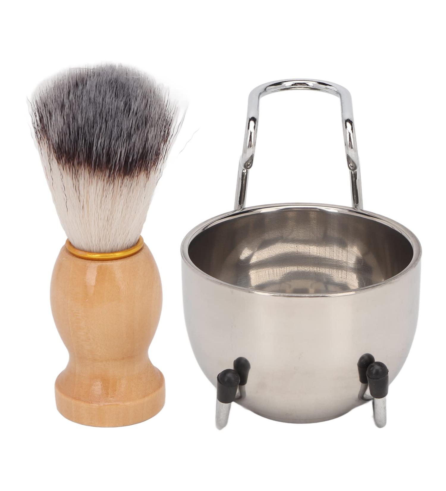 Men's Shaving Brush Set | Beard Brush Metal Holder & Soap Dish | Premium Grooming Essentials - Buy Online on SooperMarket.com