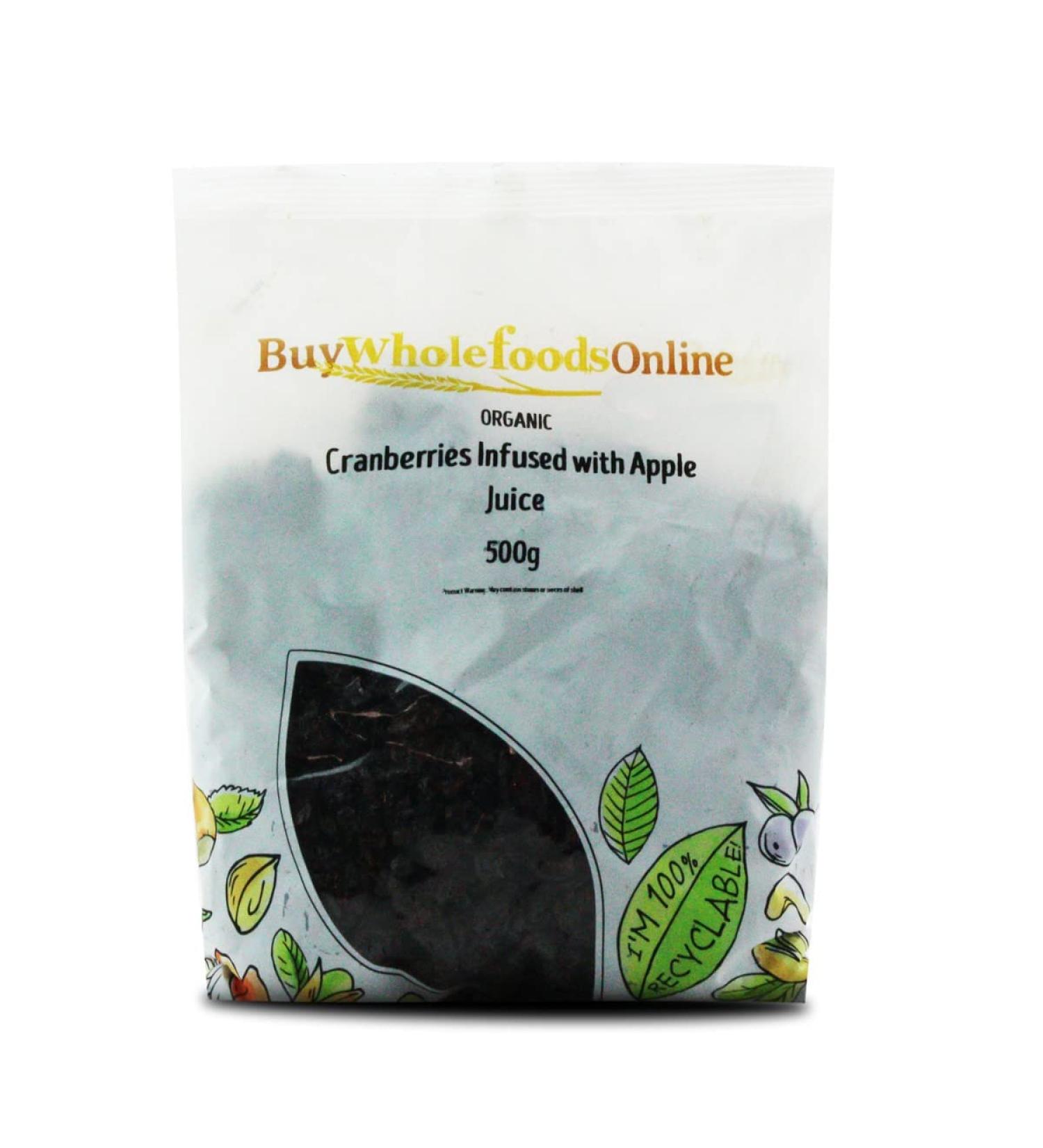 Organic Dried Cranberries Infused with Apple Juice 500g (BWFO)
