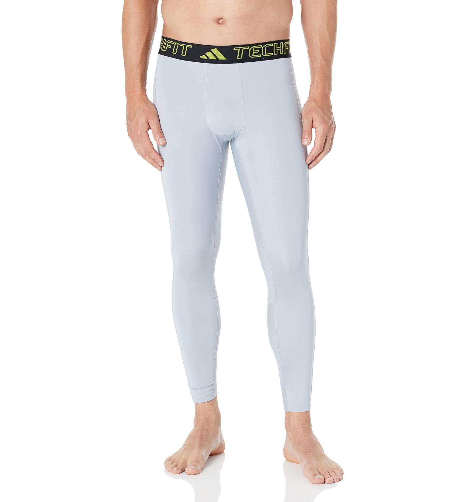 adidas Men's Techfit Aeroready Training Long Tights Medium Halo Silver