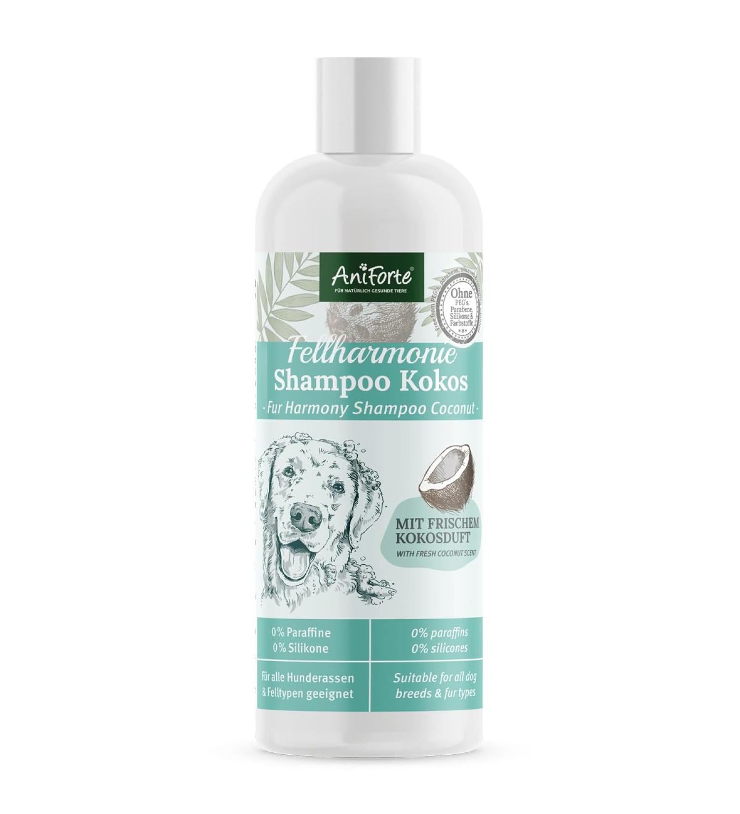 Aniforte Fellharmonie Dog Shampoo 200ml - Coconut Oil & Aloe Vera for Healthy Skin Glossy Fur and Easy Combability - Natural Care for Dogs - Buy Online on SooperMarket.com
