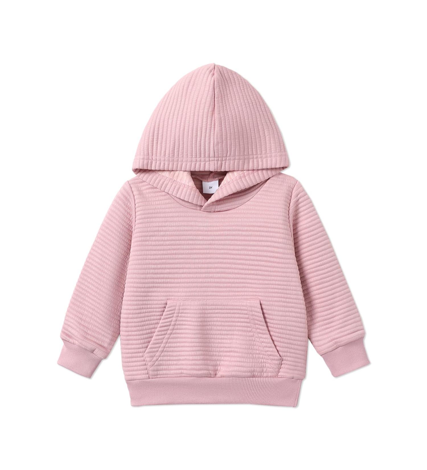PatPat Toddler Hoodie - Pink, Textured Pullover Sweatshirt for 1-2 Year Old Boy or Girl - Buy Online on SooperMarket.com