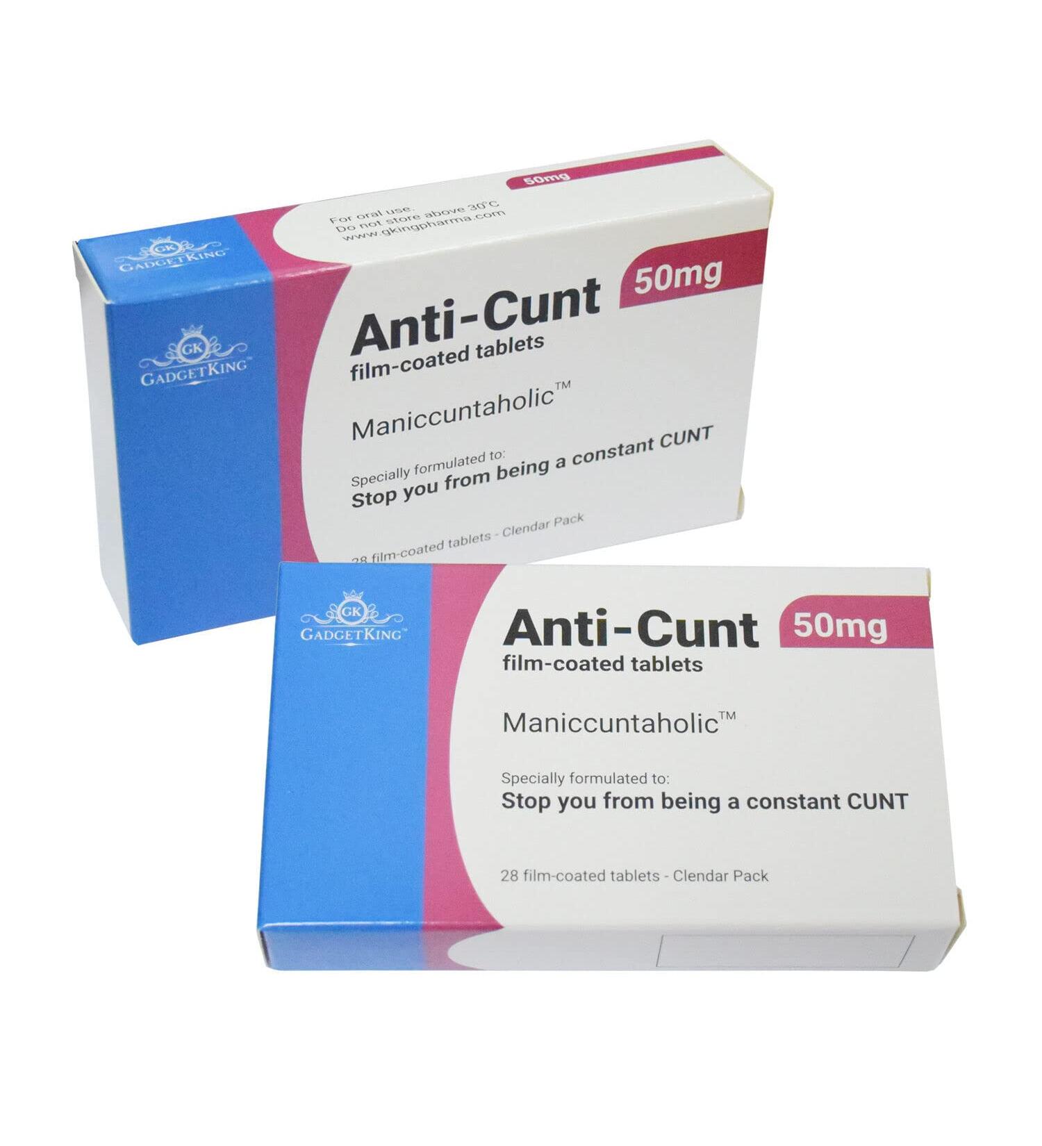 Gadgetking Joke Pill Medication Tablet Box - Funny Prank Gift for Birthdays & Holidays (Anti-C**t) - Buy Online on SooperMarket.com