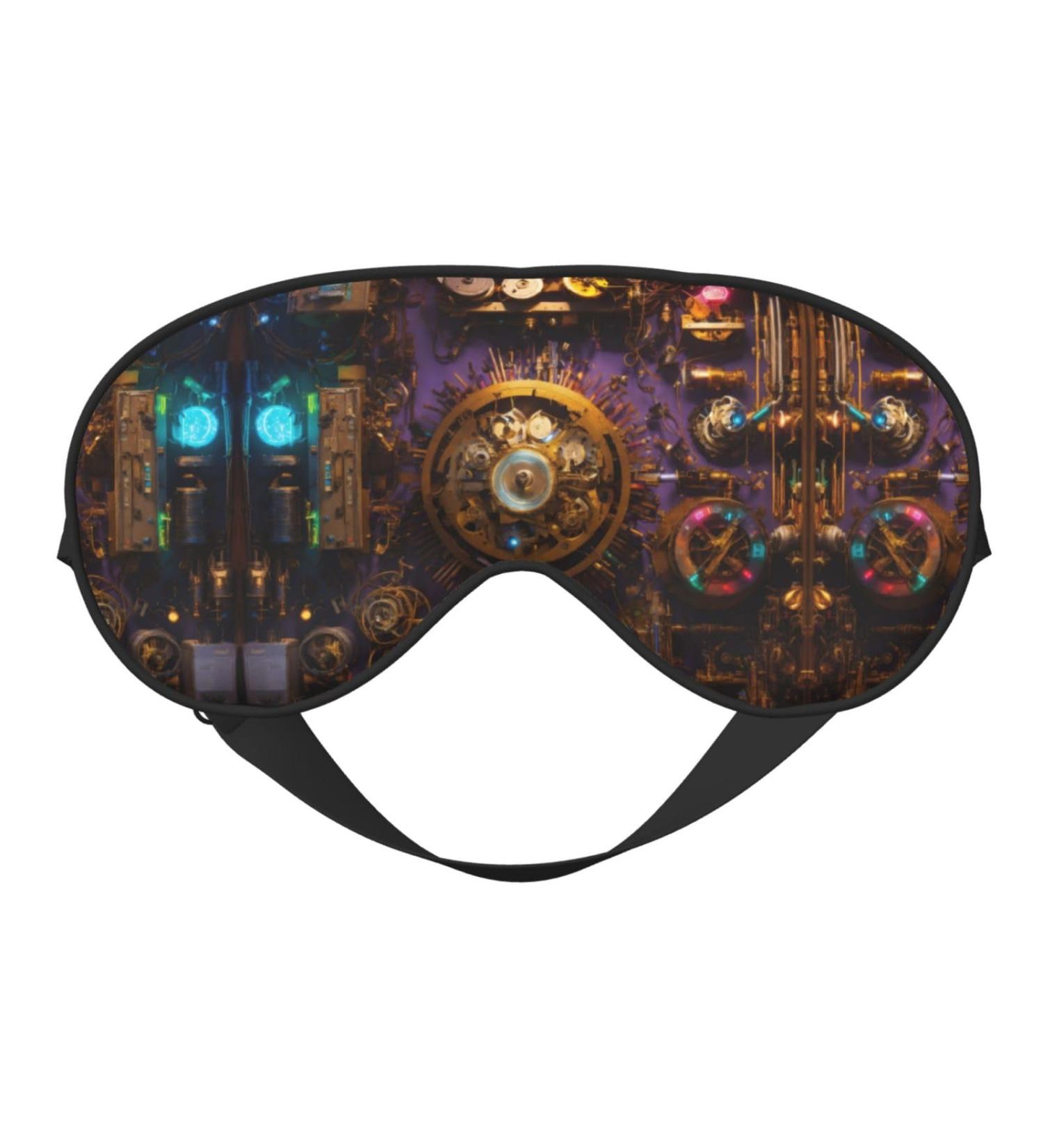SSIMOO Bronze Gears Clock Eye Mask - Soft Breathable Travel Eye Patch for Relaxation | International Shipping - Buy Online on SooperMarket.com