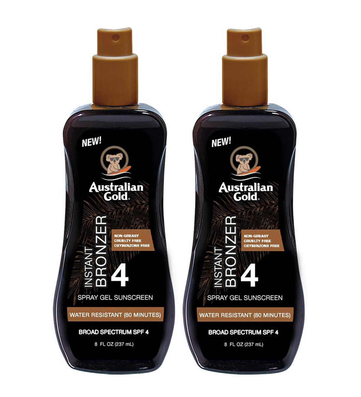 Australian Gold Spf04 Spray Gel With Instant Bronzer 8 Ounce (235ml) (2 Pack)