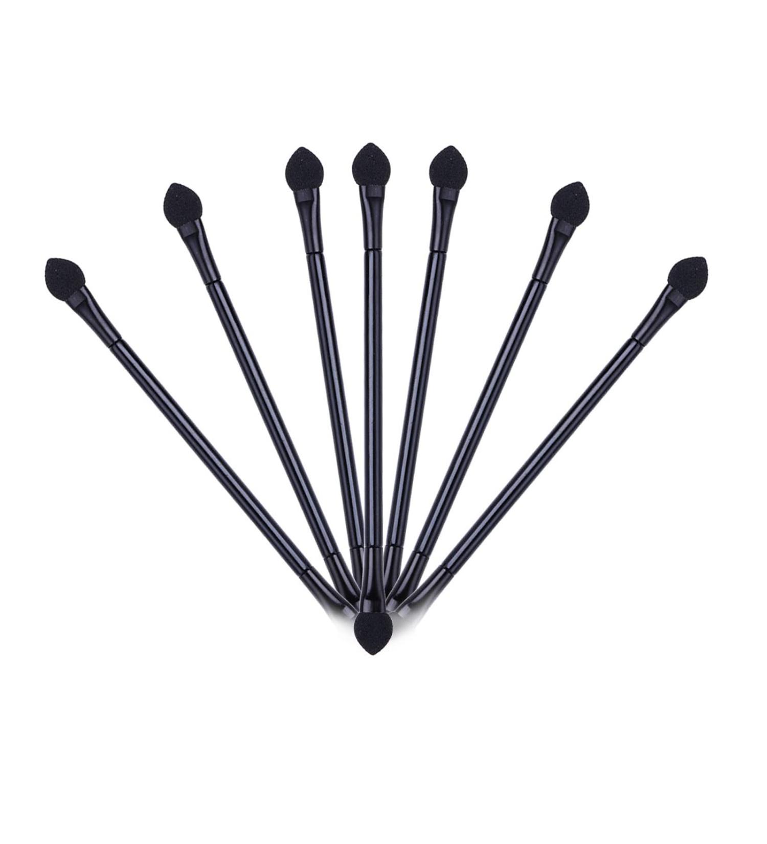 TEONEI Double Sided Eyeshadow Brushes & Foundation Sponge - 50Pcs Makeup Brush Set (Black) for Professional Application - Buy Online on SooperMarket.com